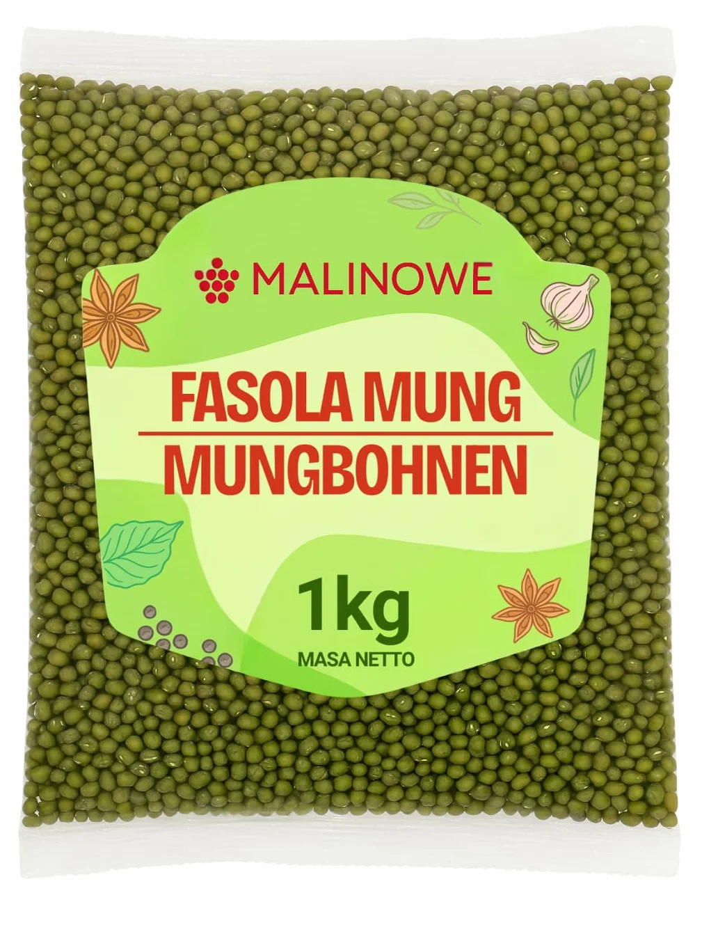Malinowe FASOLA MUNG 1kg Zielona Fasola Wysoka Jakość
