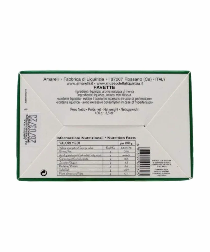 Amarelli - Favette Lukritze z miętą - 100 g