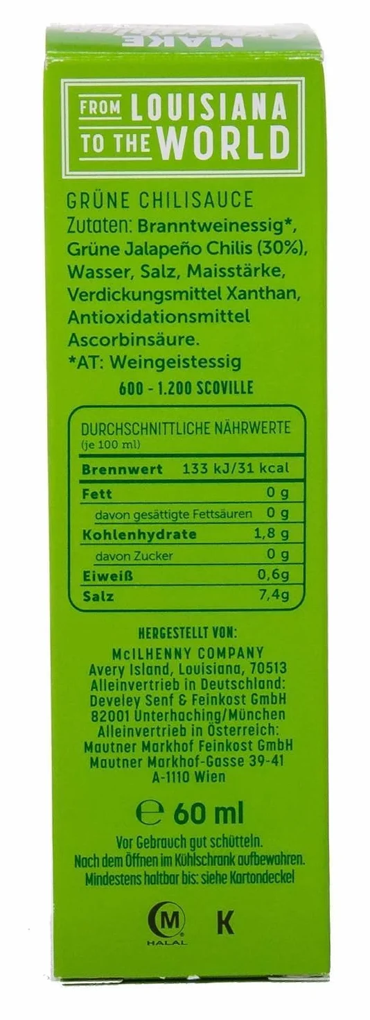 Tabasco Sos chili 60 ml zestaw 5 smaków czerwony zielony habanero chipotle czosnek