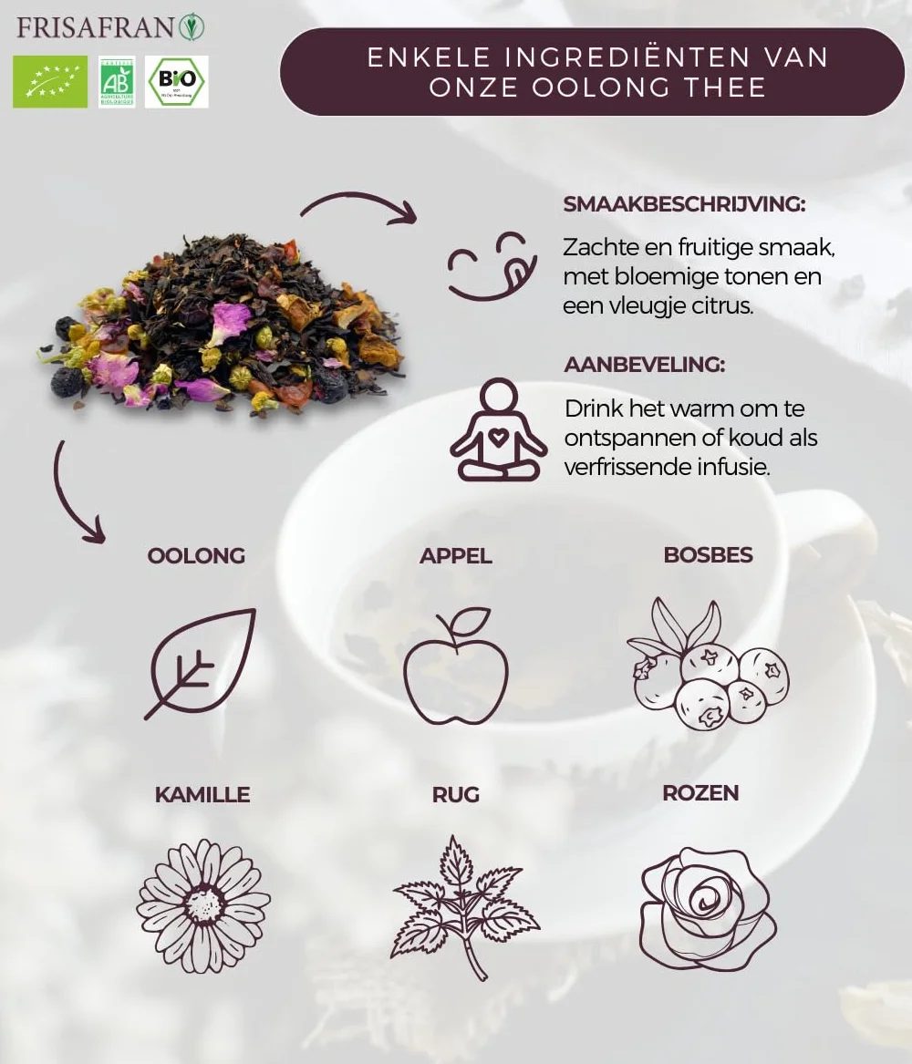 FRISAFRAN Ekologiczna Herbata Oolong Granel Oczyszczanie Odmładzanie 100g