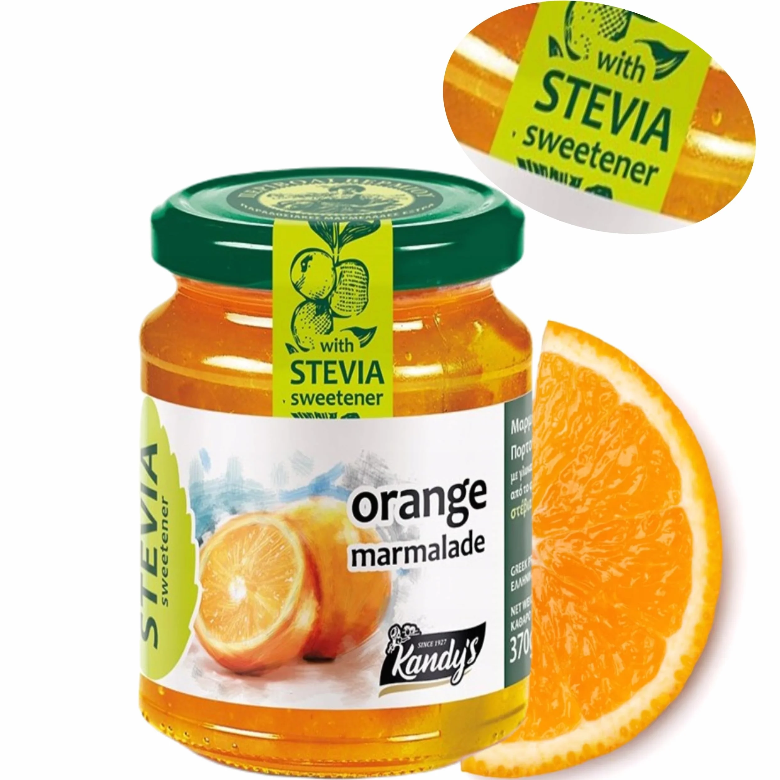 Grecki dżem pomarańczowy ze stewią 370 g