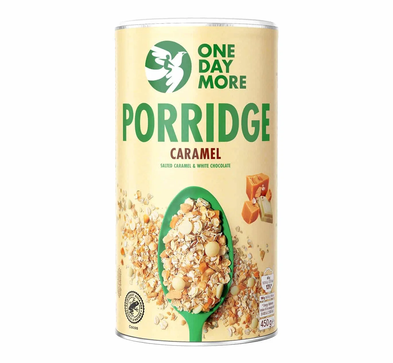 OneDayMore Owsianka karmelowa | 1350g owsianka müsli | Płatki owsiane śniadanie ze 100% naturalnych składników | Zdrowe przekąski jedzenie | 3-pack