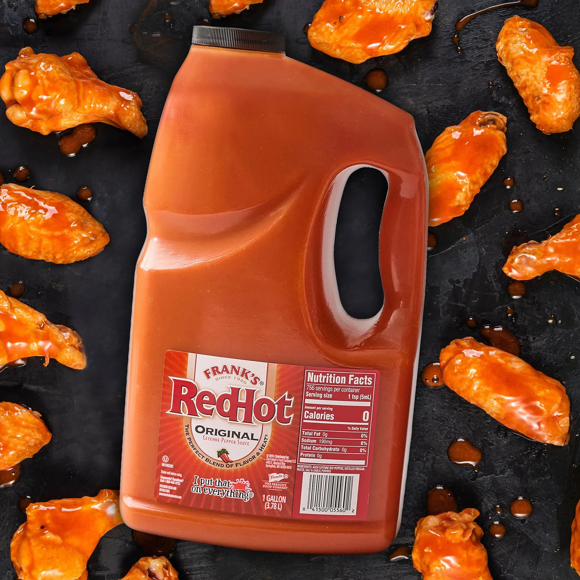 Frank's RedHot Original Cayenne Pepper Sauce, Premium Blended Cayenne Peppers, Bold & Spicy Flavour, Bulk Container, 3.8L