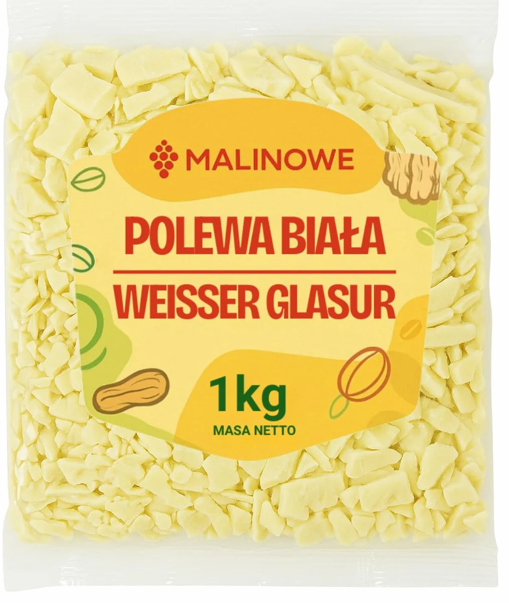 Malinowe POLEWA BIAŁA 1kg Idealna Do Wypieków