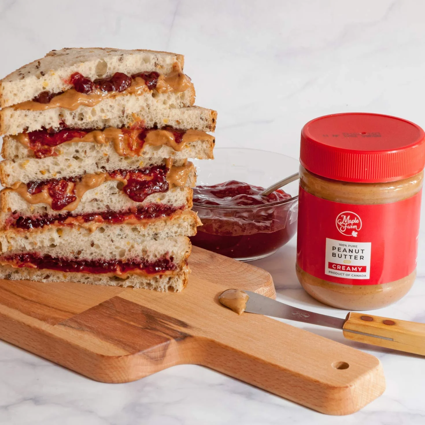 MapleFarm Kremowe Masło Orzechowe 325g Naturalny Krem Białkowy