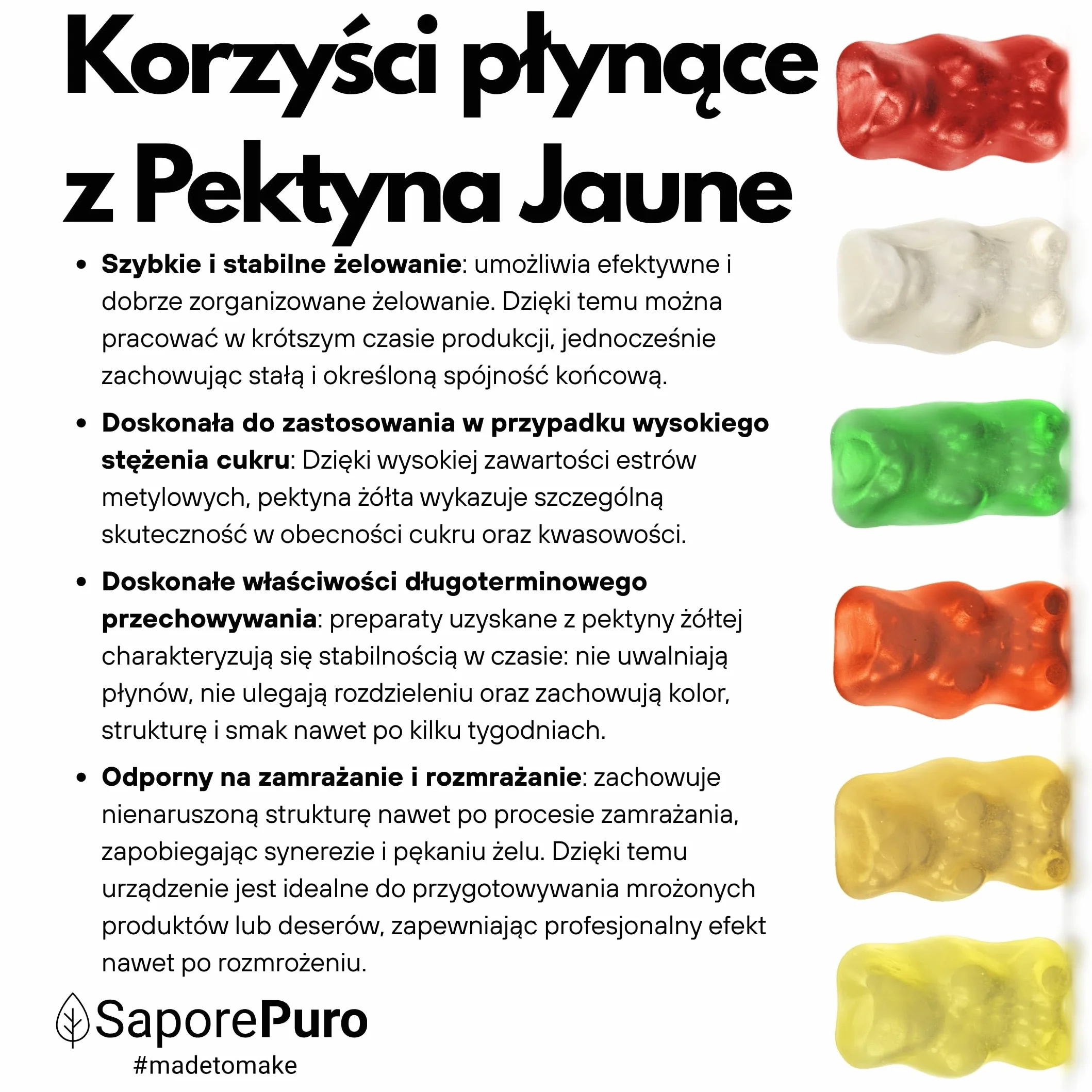 SaporePuro Pektyna Jaune 50 g – Naturalny Środek Żelujący o Wysokiej Mocy Żelującej do Dżemów i Galaretek – BEZ GLUTENU