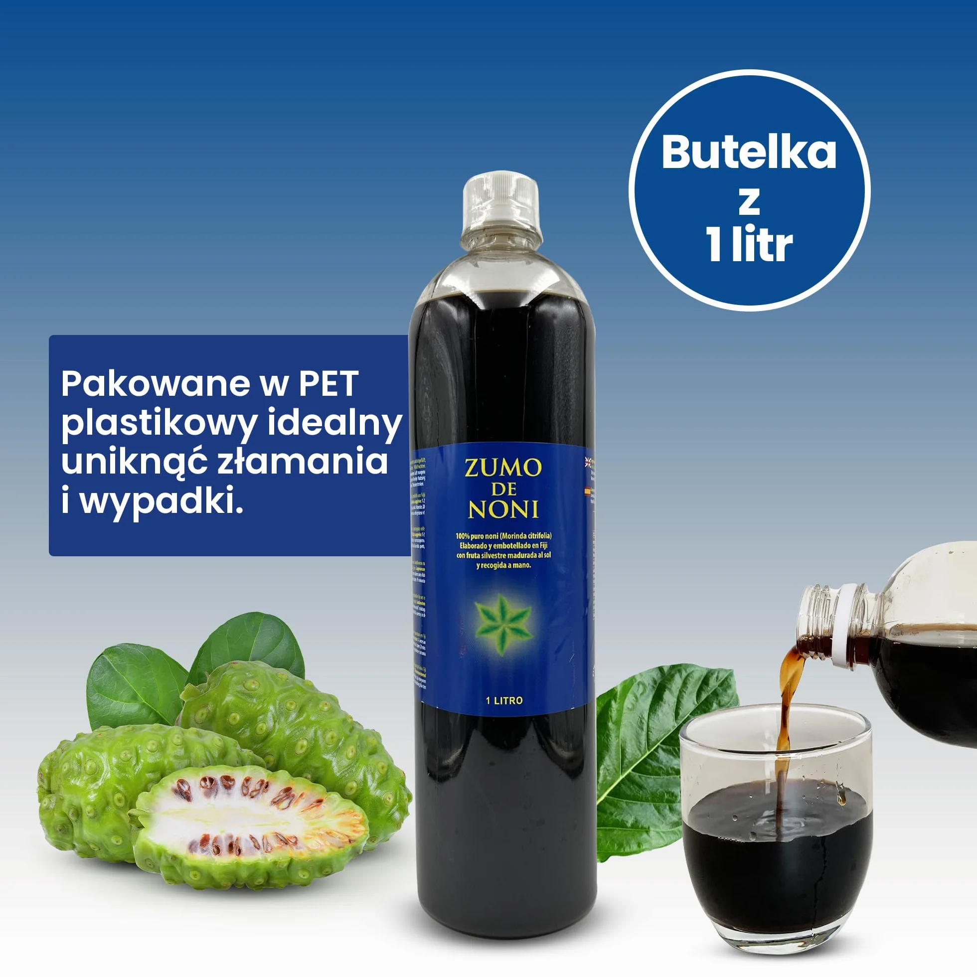 Sok z Noni 1 Litr 100% Czysty Organiczny bez konserwantów