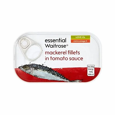 Waitrose Filety z makreli w sosie pomidorowym 125 g opakowanie 6 szt.