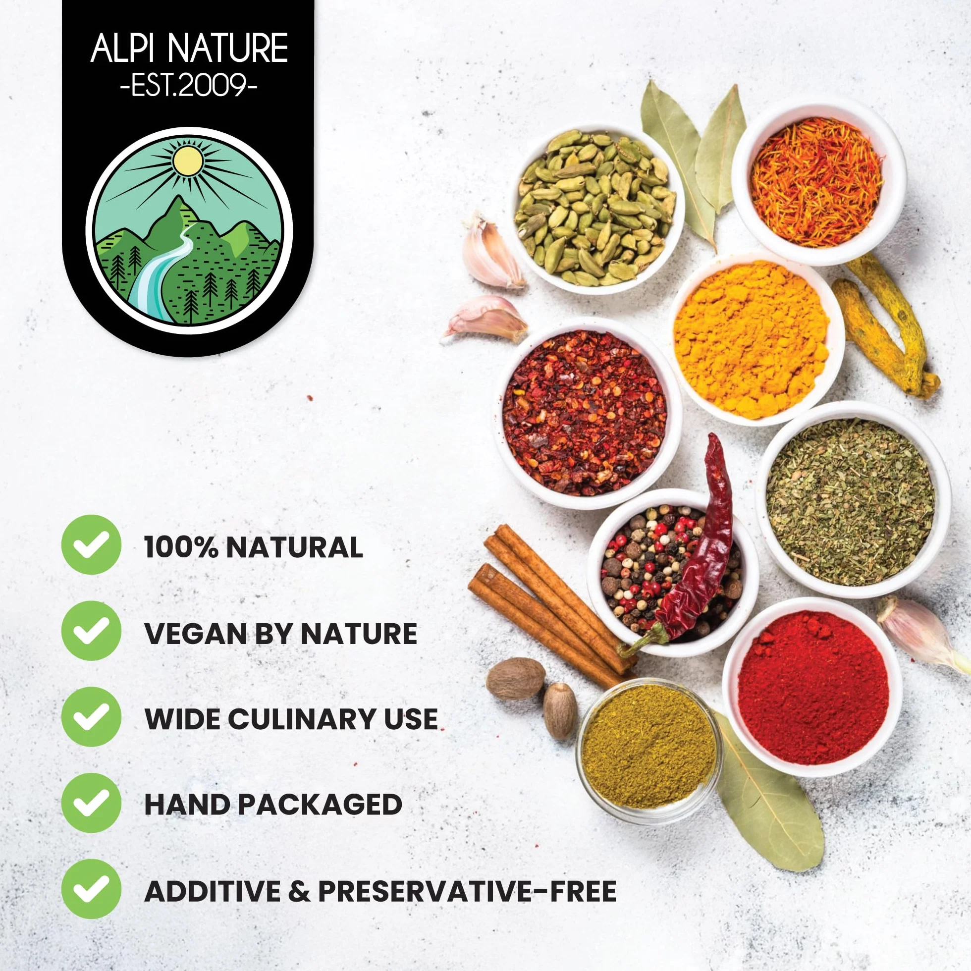 Alpi Nature Strąki Kardamonu 100g, Całe Zielone Strąki Kardamonu z Nasionami do Gotowania