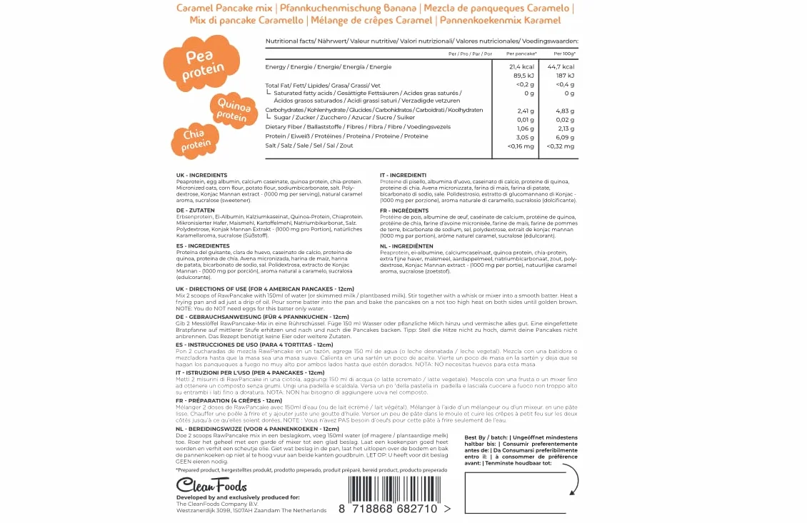 Cleanfoods Naleśniki 21 Kalorii Karmel 425g Konjac Glukomannan