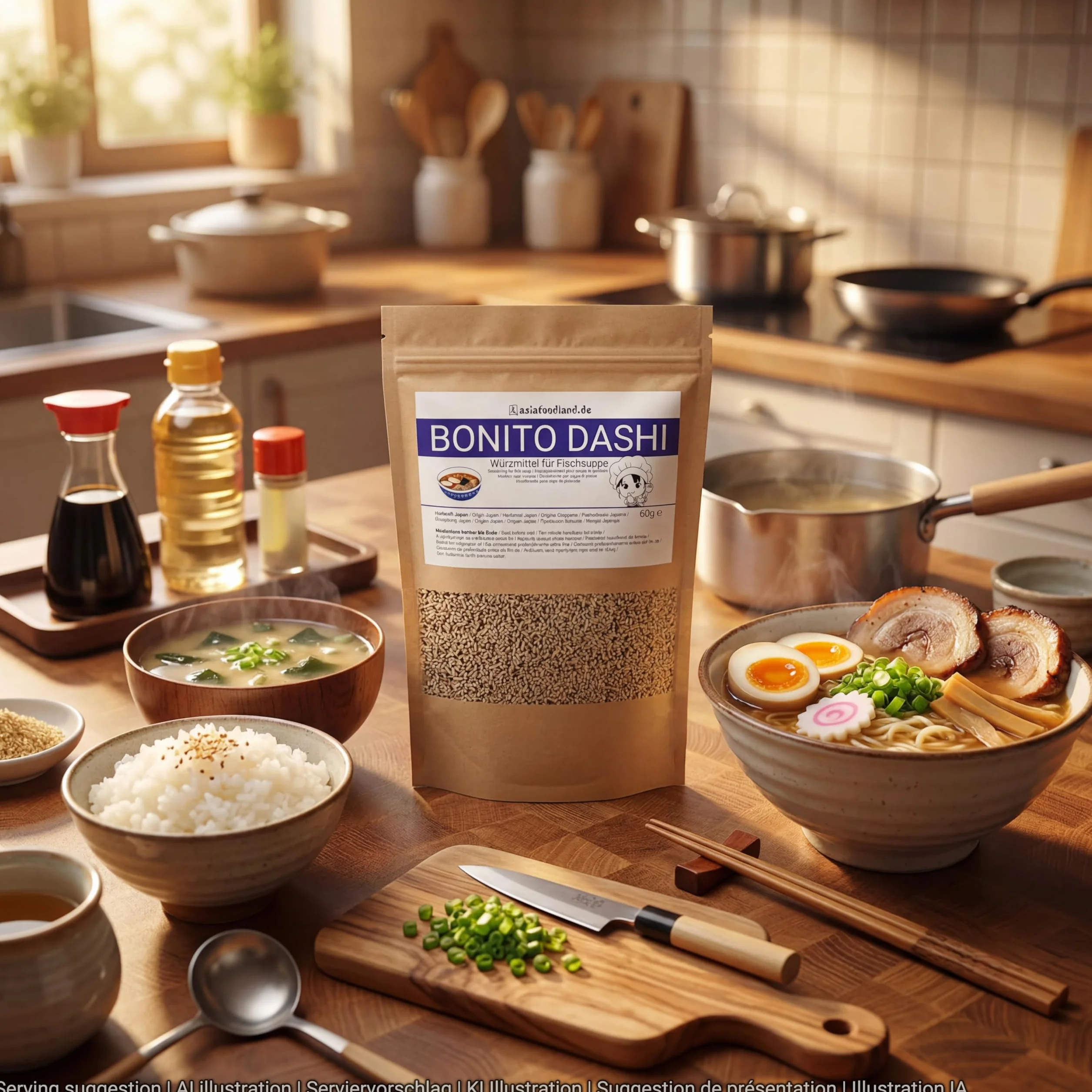 Asiafoodland - Bonito Dashi - Przyprawa do zupy rybnej - Dashi Powder, 1 opakowanie (1 x 60 g)