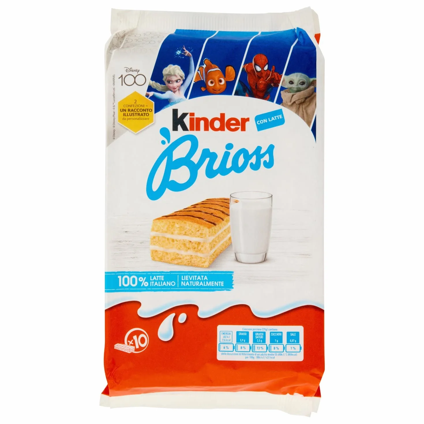 Kinder Brioss mleczna kanapka 10 sztuk Włochy