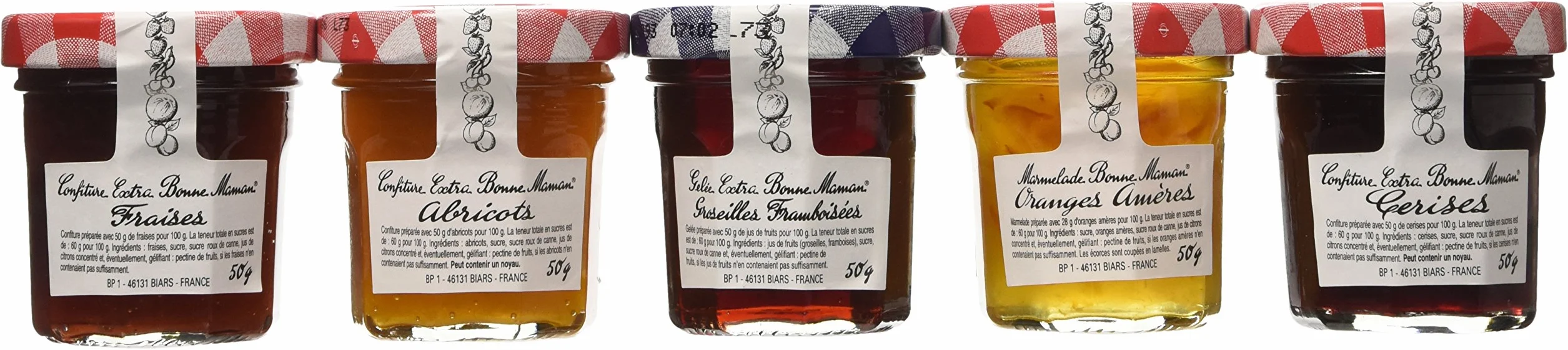 French Asorment Jam truskawki morele maliny pomarańcza gorzka wiśnia