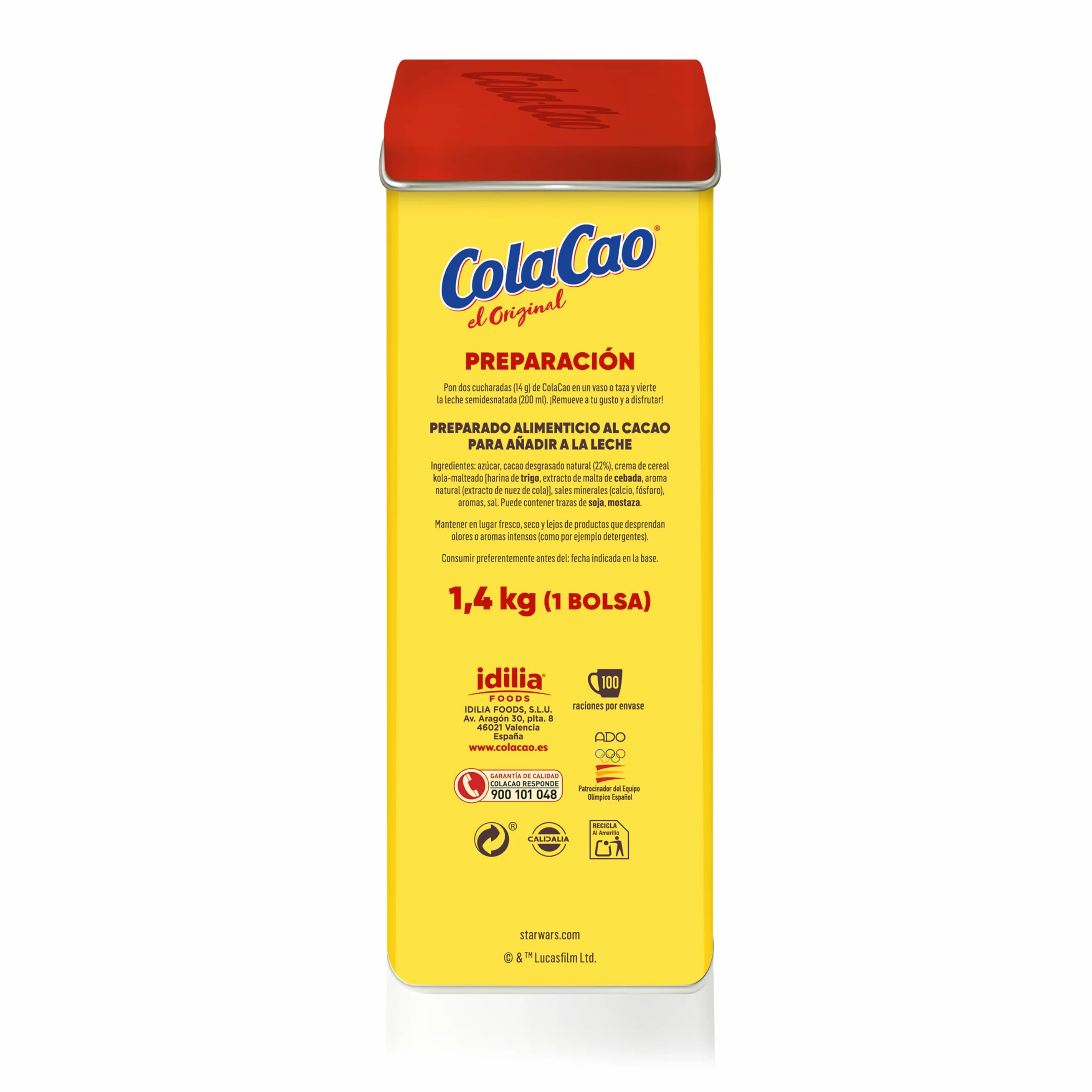ColaCao Oryginalny Naturalny Rozpuszczalny Kakao Bez Dodatków Puszka Vintage Edition 1,4 kg