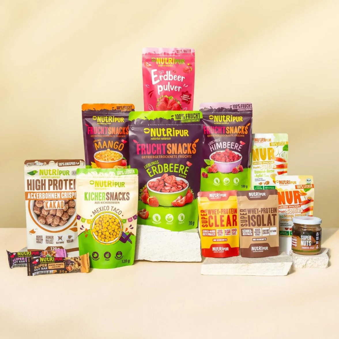 Owoce leśne, suszone w zamrażarce: 100 g jeżyny, borówki, żurawiny, maliny, mrożone i niecukru – suszone owoce, owoce mrożone, suszone w zamrażarce, jagody NutriPur