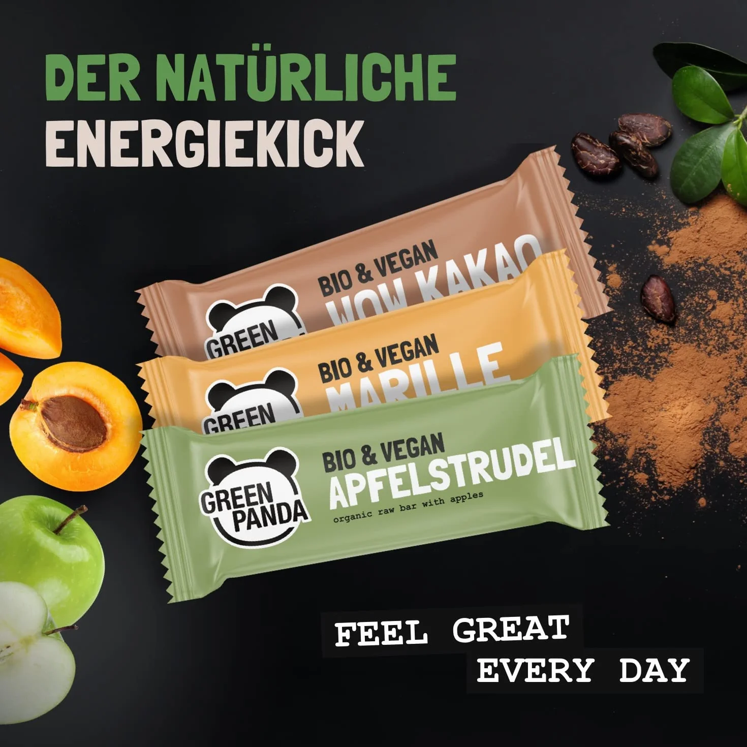 Green Panda Wegańskie batoniki Paleo Snack 12 x 30 g Power pudełko