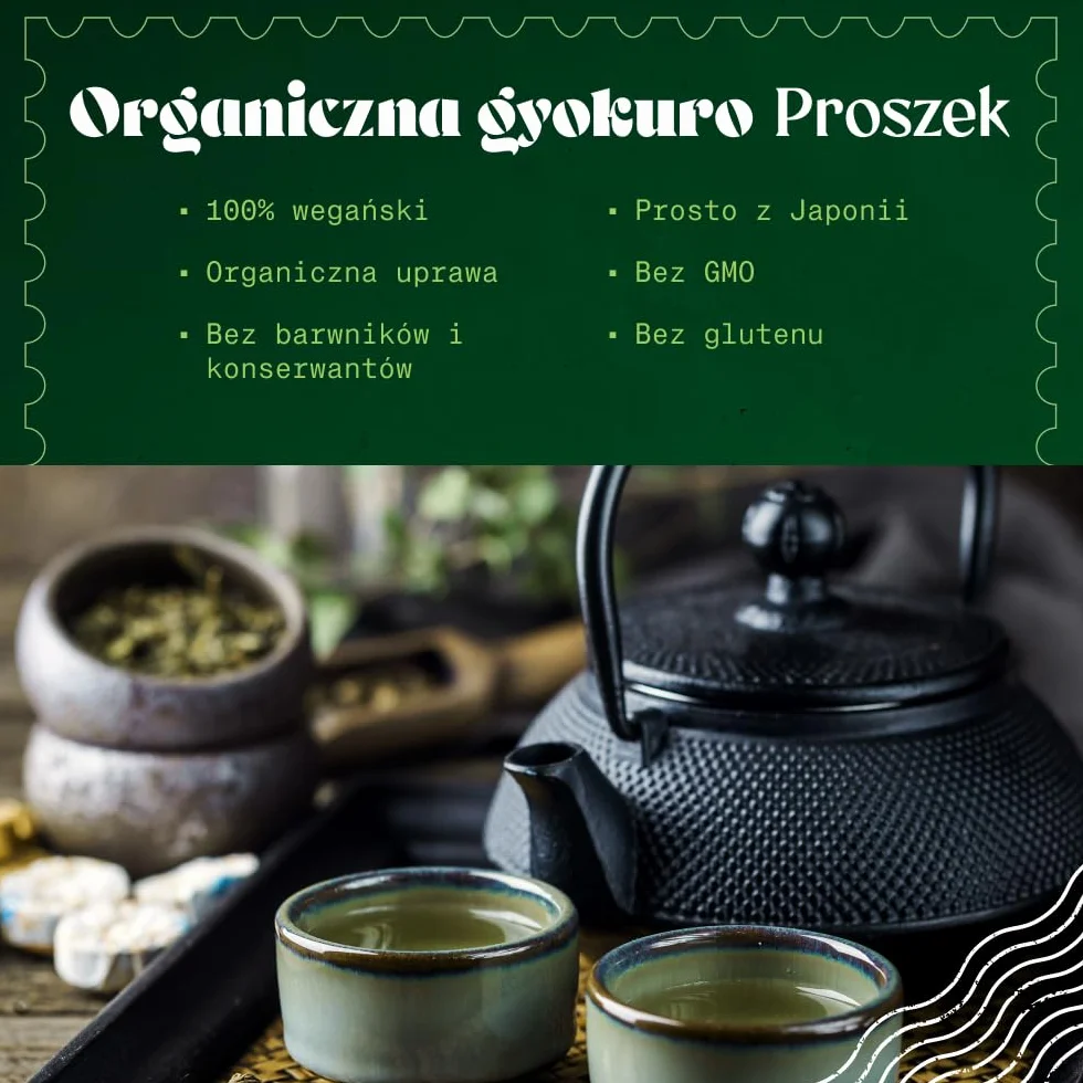 Zielona herbata Gyokuro japońska organiczna 100g Bio naturalna liściasta z pierwszego zbioru