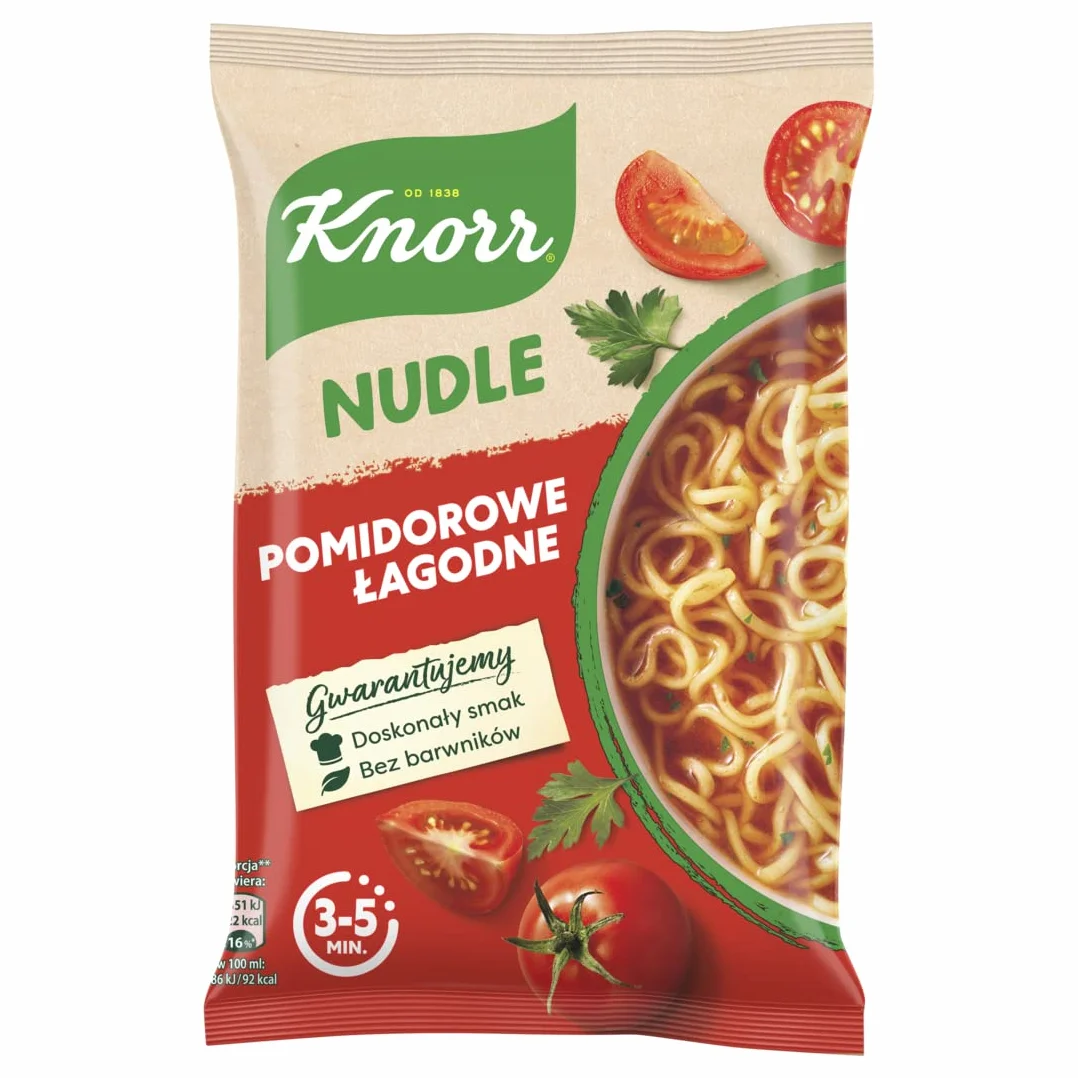 KNORR Zupa Instant Amore Pomidore Nudle Pomidorowe Łagodne 22x65g
