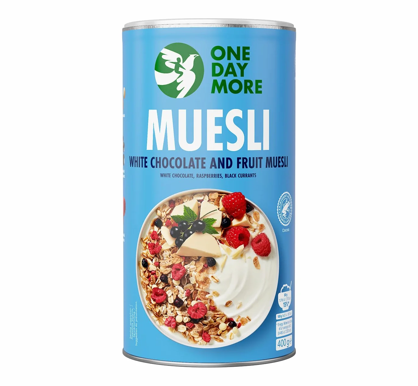 OneDayMore Musli z owocami 1200 g owocowe bez dodatku cukru płatki owsiane wegańskie czekoladowe muesli śniadaniowe naturalne błonnik białko truskawkowe porzeczkowe jabłkowe daktyle rodzynki