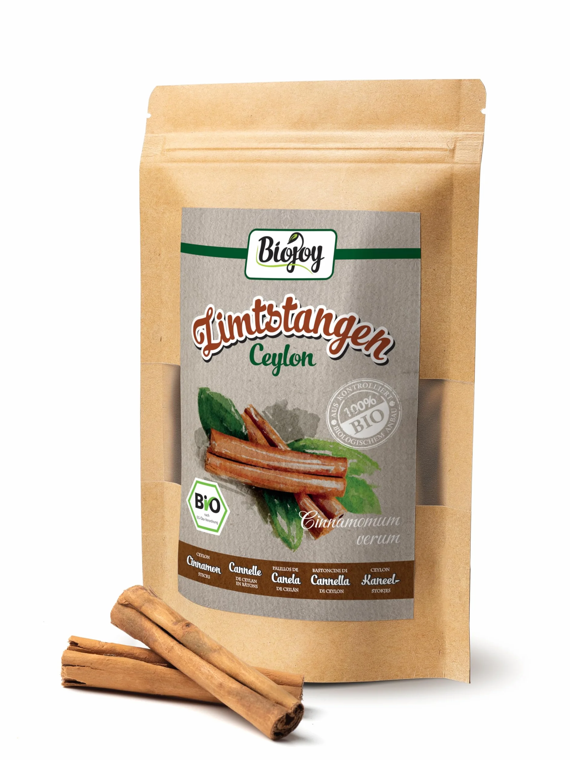 Biojoy BIO-Ceylon drążki cynamonowe 8-12 cm (150 g), całe, ok. 30 sztuk (Cinnamomum verum)