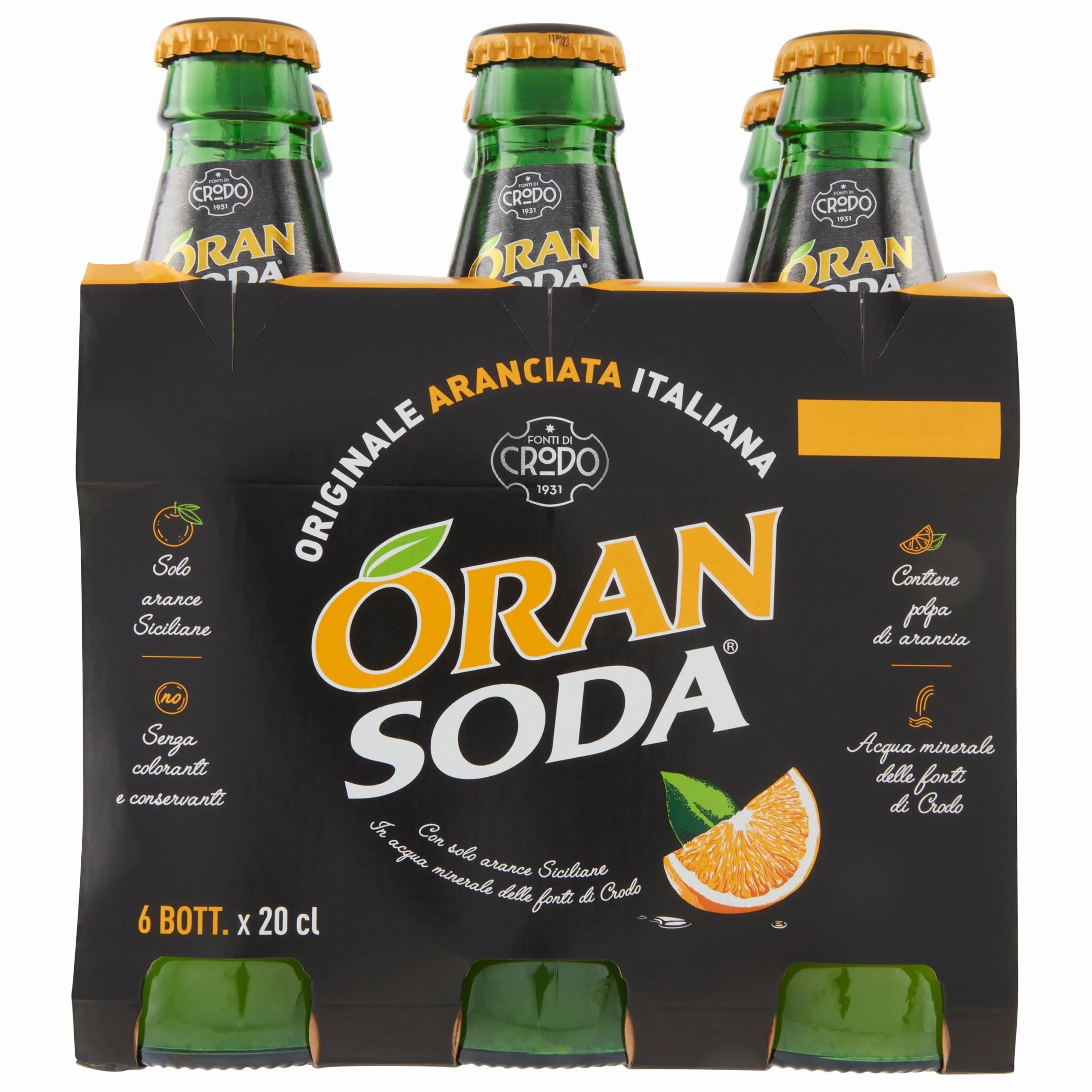 Napój gazowany pomarańczowy Oran Soda 6x200ml - Fondi Di Crodo