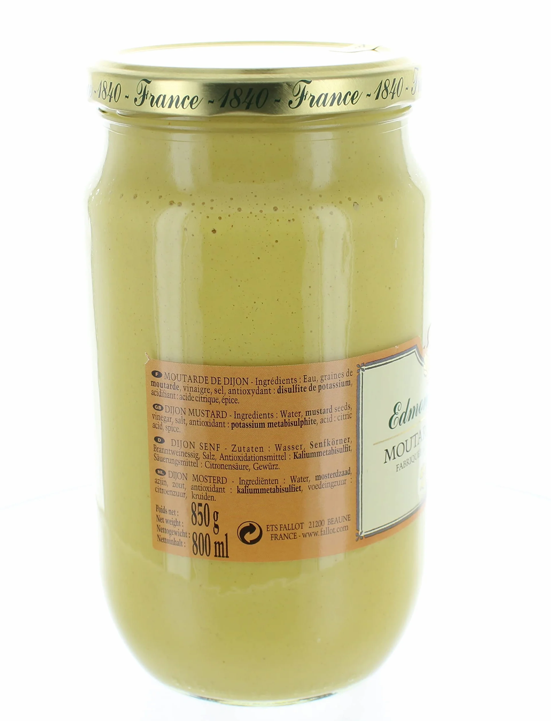 Moutarde de Dijon, musztarda Dijon klasycznie ostre, 850 gramów