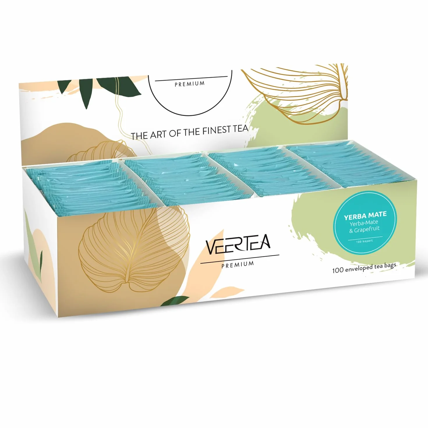 Veertea - Zestaw herbat - Yerba Mate - 100 Torebek, Pojedynczo Zapakowanych w Kopertki - Starannie Wyselekcjonowane - Duże Opakowanie, Zestaw Prezentowy dla Miłośników Herbaty