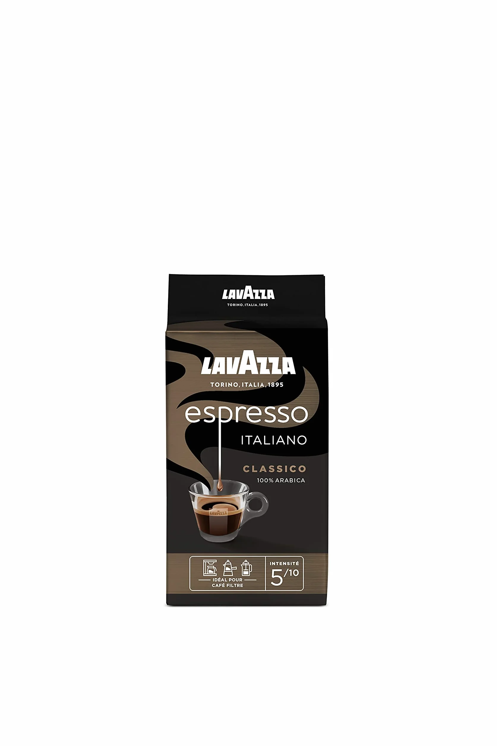 LAVAZZA - Espresso Italiano Classico kawa mielona - włoska kawa - 100% arabika - zrównoważona - intensywność 5 - opakowanie 250 g