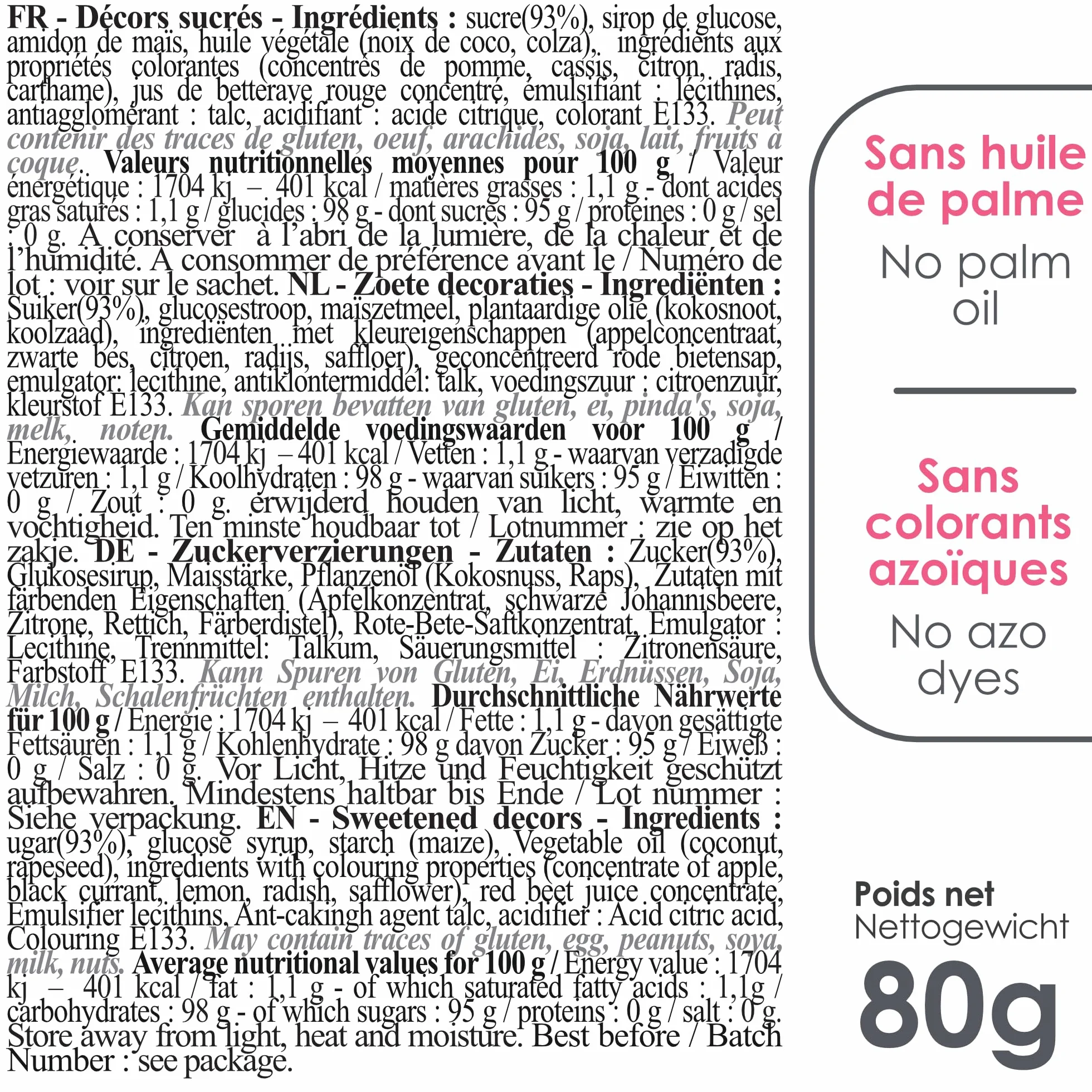 ScrapCooking - Wielobarwny słoik na słodkie dekoracje Wermiszel 80 g - Kolorowe konfetti cukrowe - Dekoracja ciasta, desery, ciasta, ciastka, babeczki, urodziny - Wzór ciasta - 7436