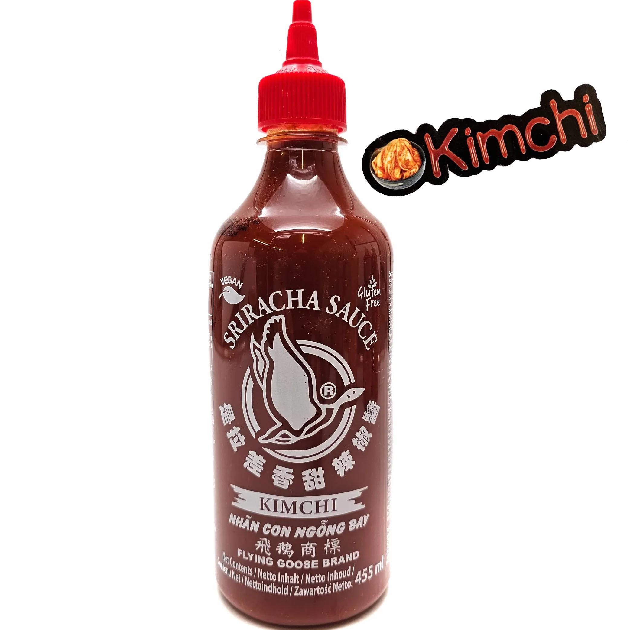 esnado Zestaw 6 sosów, Sriracha, Hot Chili, Flying Goose, 6 x 455 ml, sos chilli z zawieszką w kształcie smoka