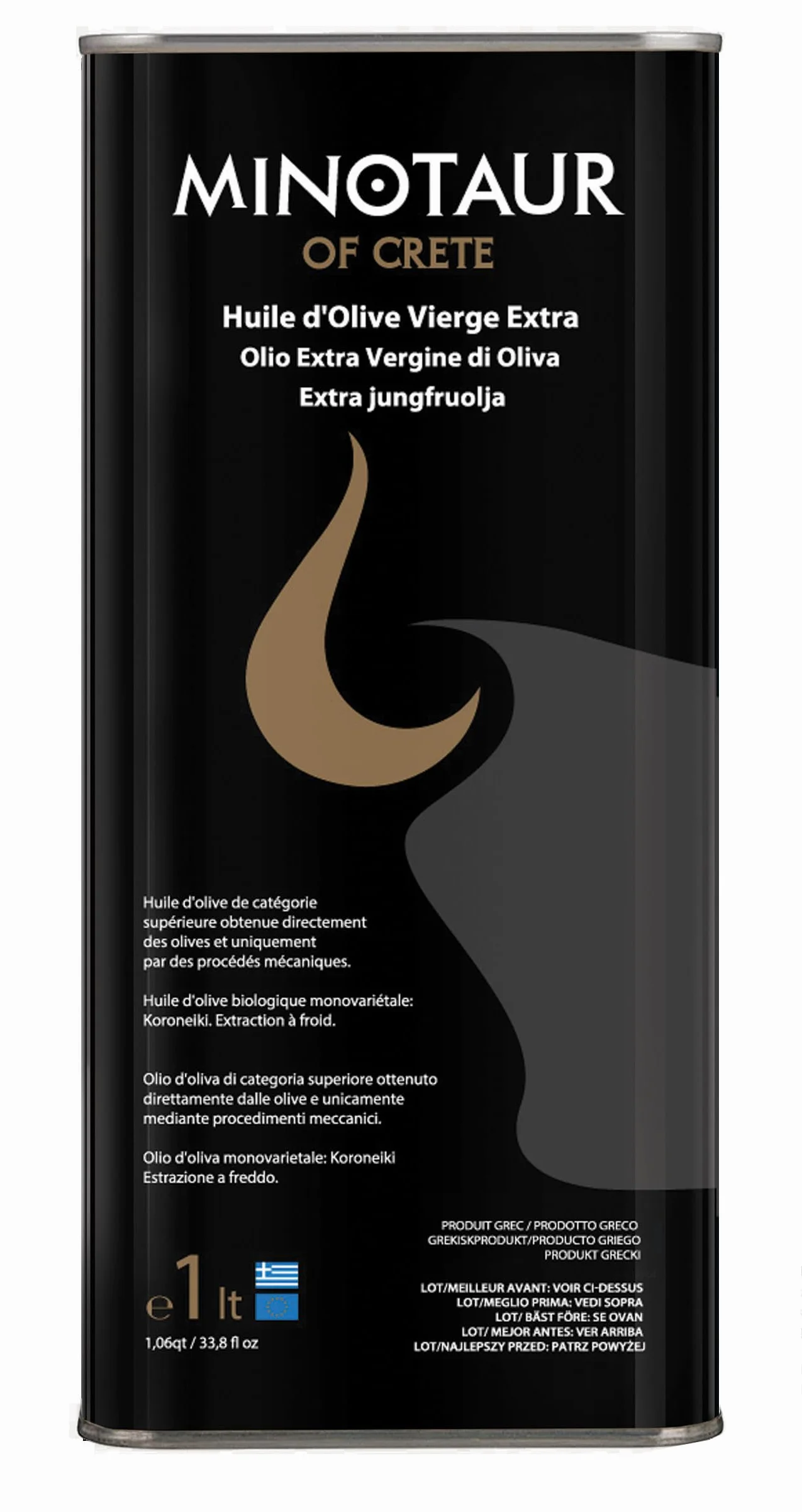 Minotaur z Krety | Oliwa z oliwek extra virgin premium z Krety | 1 litr tłoczonej na zimno | Zbiory 2025-26