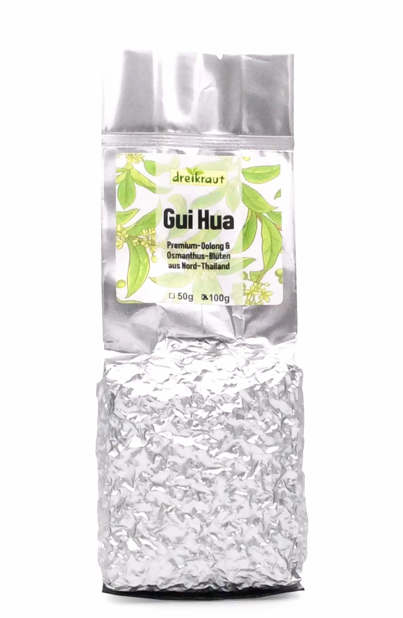 dreikraut Gui Hua - szlachetna herbata oolong z kwiatami osmantusa, 100 g, z północnej Tajlandii, ręcznie wyselekcjonowana, naturalna