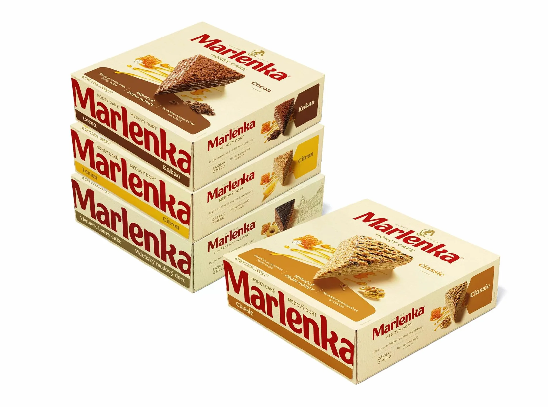 MARLENKA® ciasto miodowe MIX 3+1 4x800g