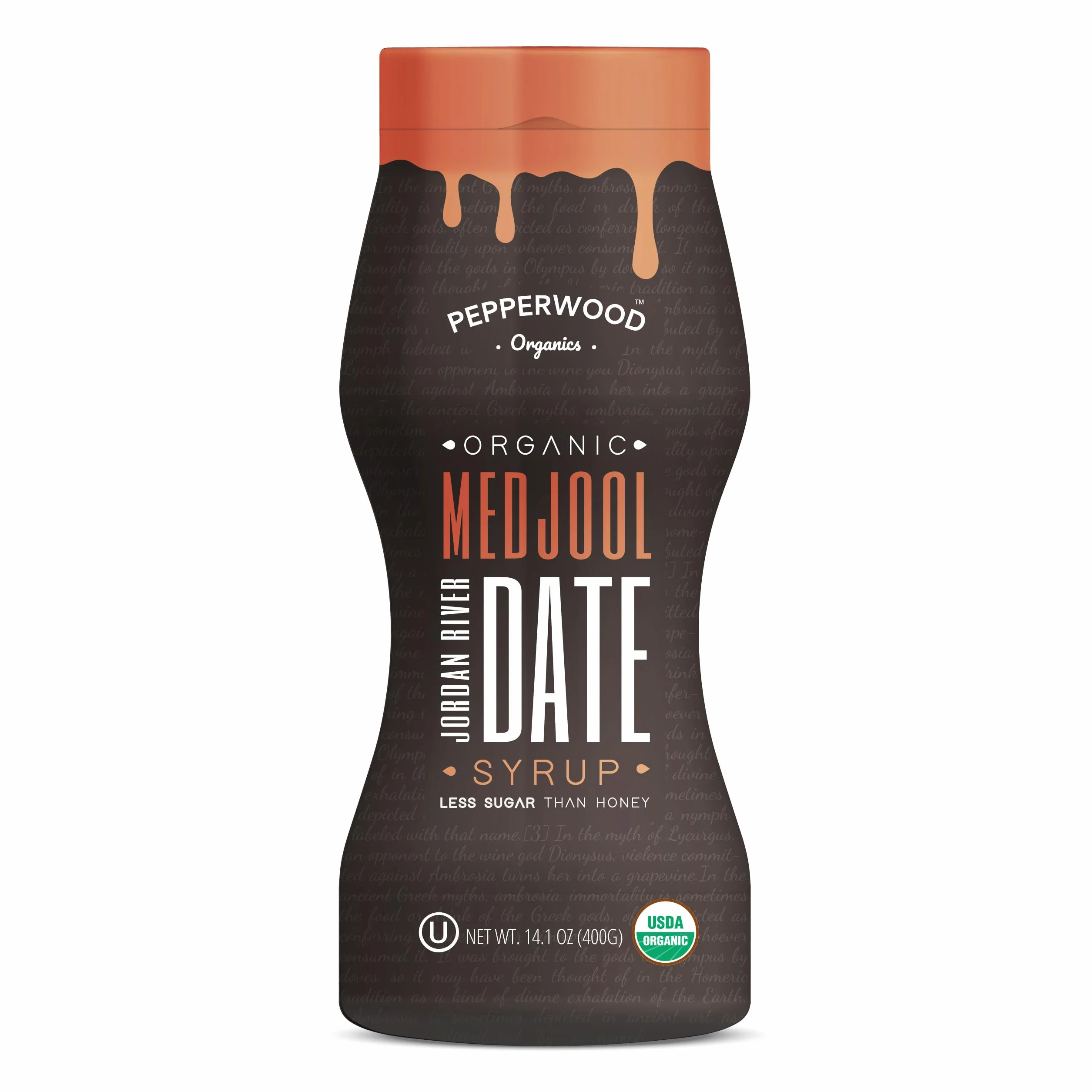 Organiczny syrop daktylowy Medjool 400 g - wykonany w 100% z organicznej rzeki Jordanian Medjool Dates - przez Pepperwood Organics