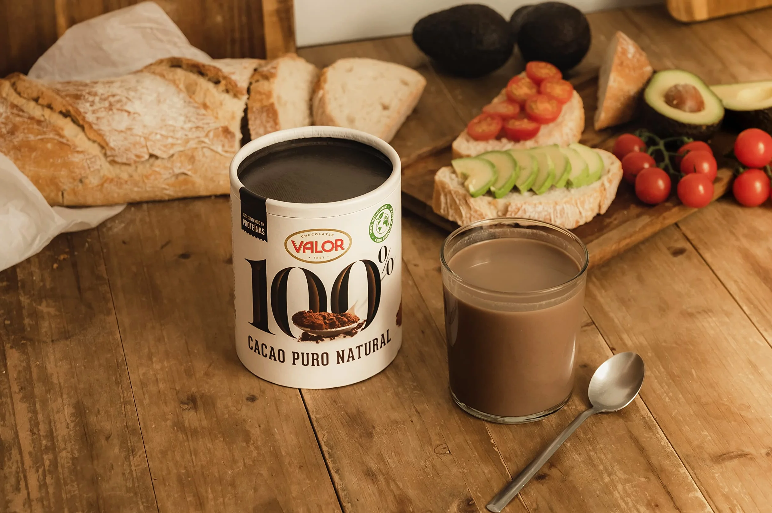 Valor - Cacao puro natural 100% rozpuszczalny en polvo. Sin Azúcares Añadidos. Sin glúten. Intenso sabor y aroma. 100% naturalny. Sol