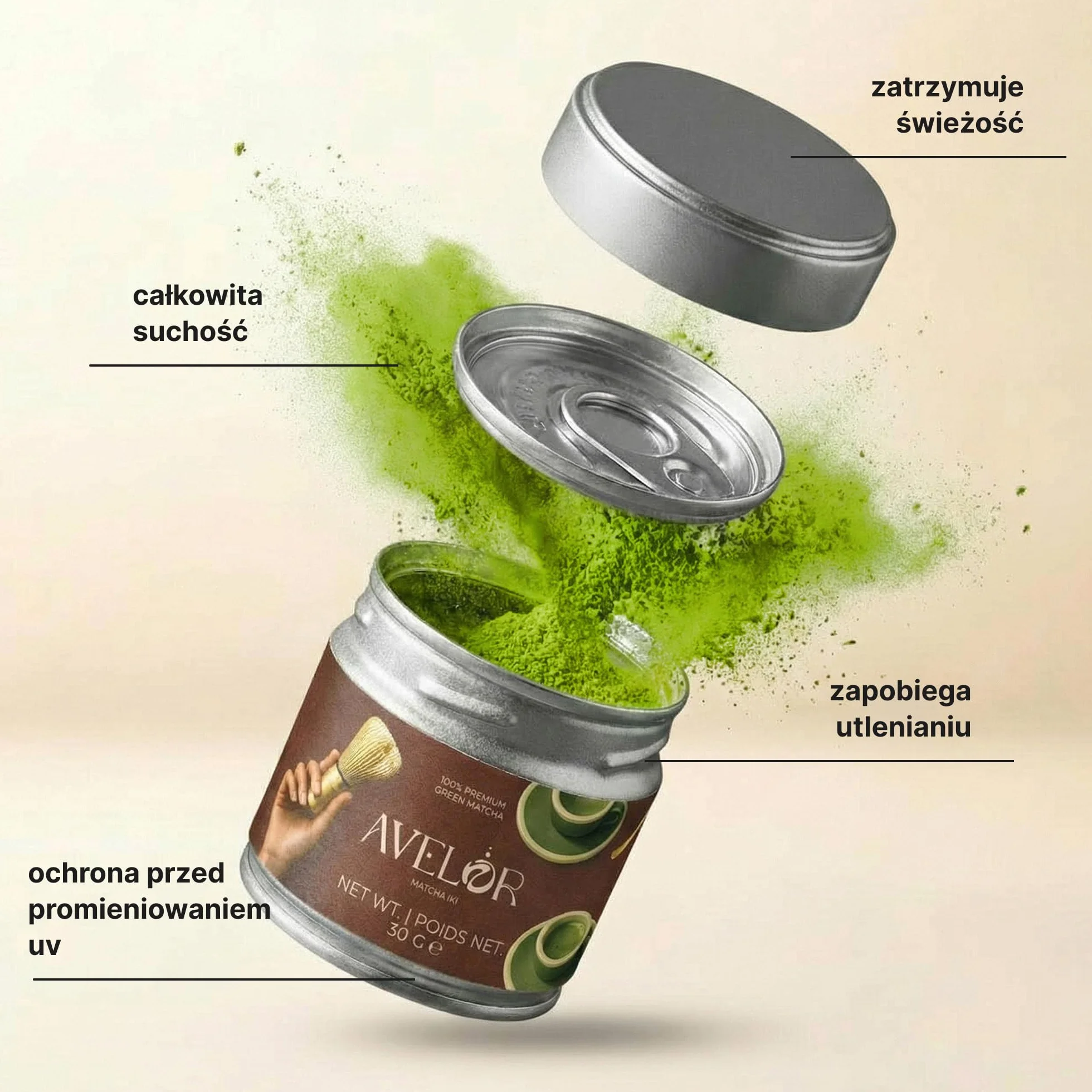 Premium Matcha IKI – Czysta Matcha w proszku (30g) – Jakość Premium – Oryginalna zielona herbata Matcha – Pierwszy zbiór – 100% naturalna i przebadana laboratoryjnie