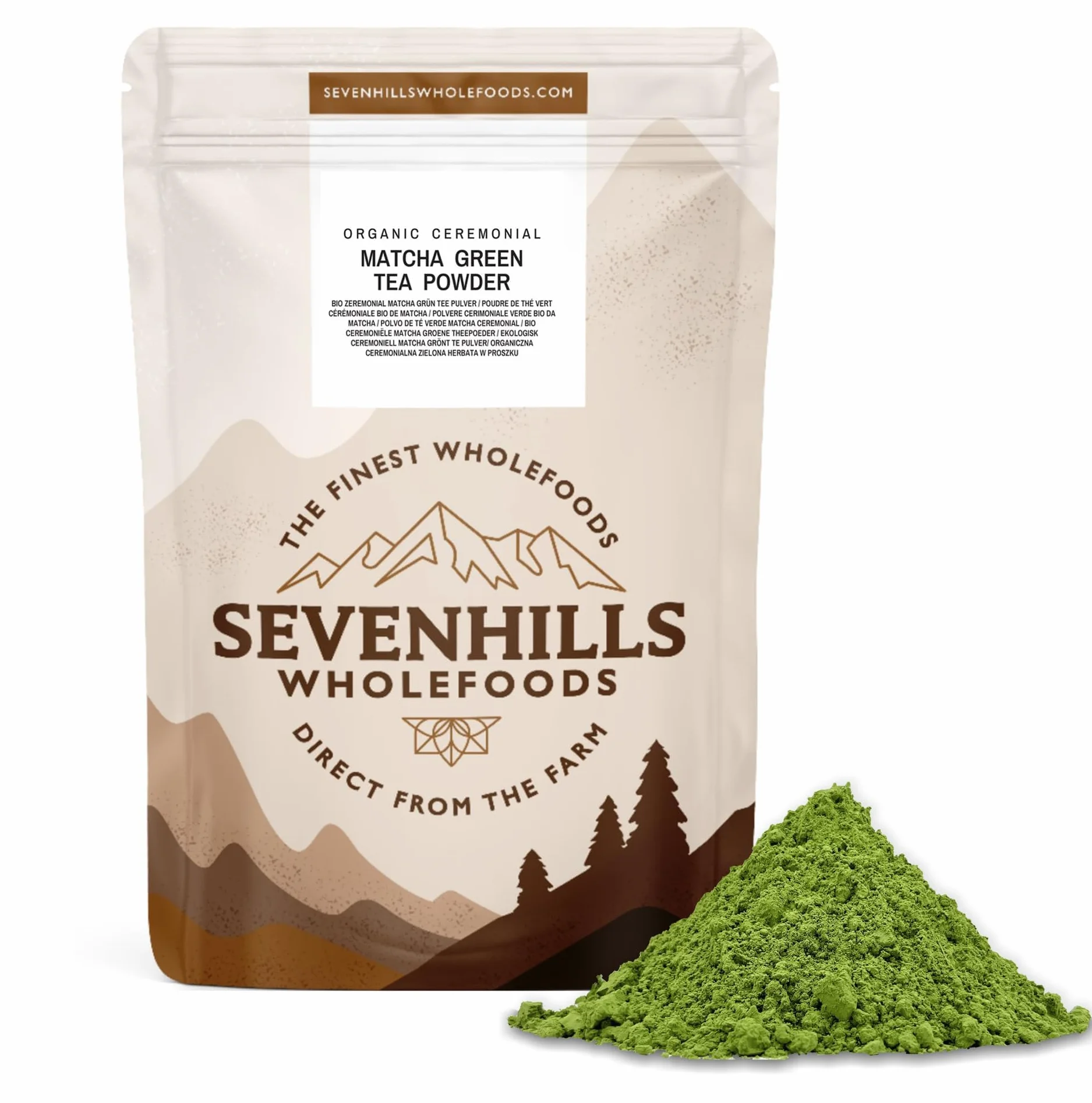 Sevenhills Wholefoods Organiczna Japońska Ceremoni Zielona Herbata Matcha W Proszku 200g