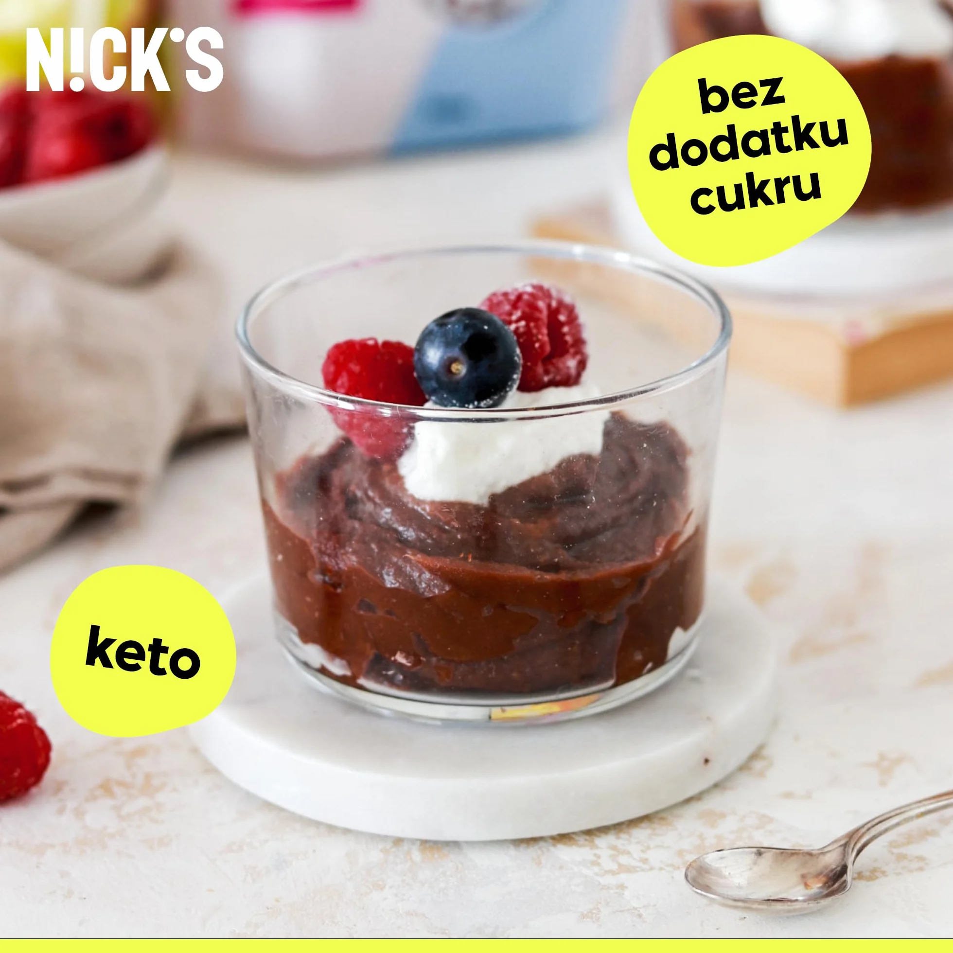 NICKS Chocolate drink, Gorąca czekolada bez dodatku cukru, wysokiej jakości kakaowa czekolada do picia keto, wegańska, bezglutenowa (250 g x 1 sztuki)