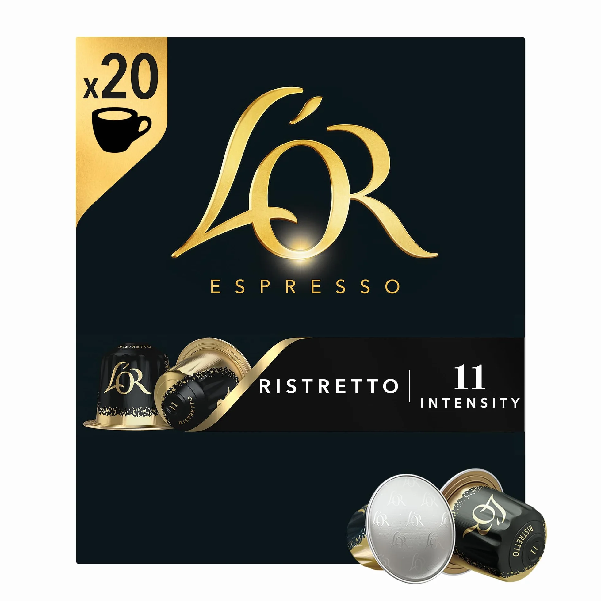 L'OR Ristretto (104 g), 20 szt. kapsułek do kawy Lor, kompatybilne z Nespresso, mocny aromat, zrównoważona uprawa