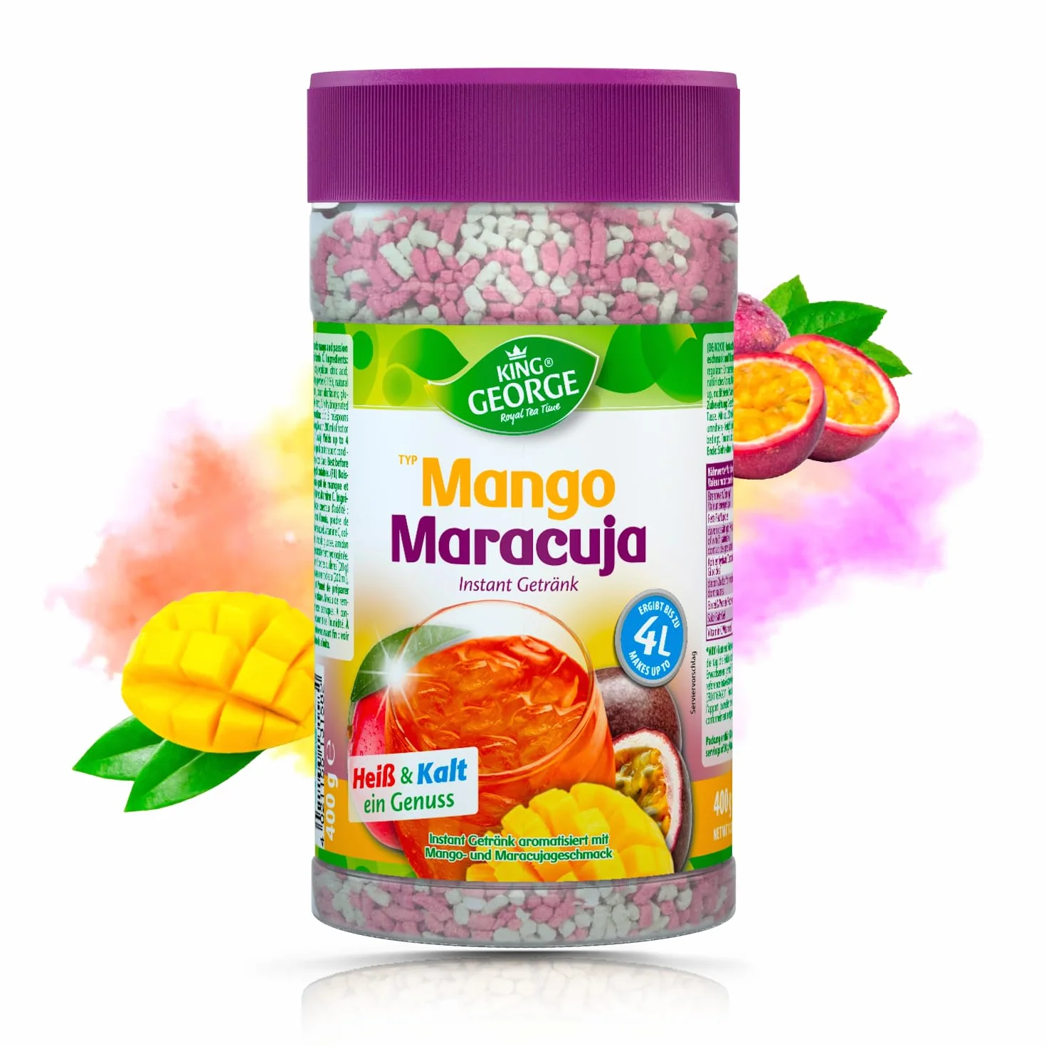 KING GEORGE Mango Maracuja 12 x 400 g Instant Ice Tea Mix Napój w proszku