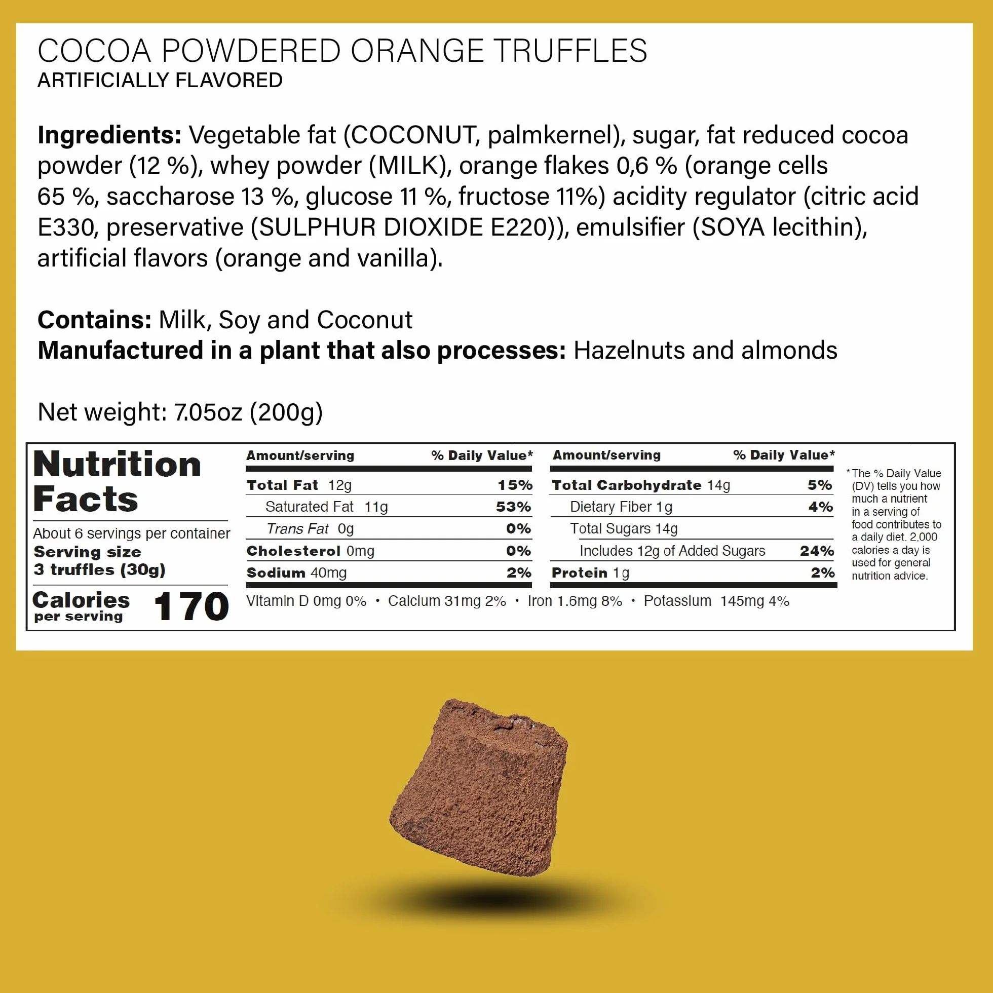 Dream of Truffles Trufle pomarańczowe premium, puszka 200 g, 20-22 sztuki, szwedzka czekolada
