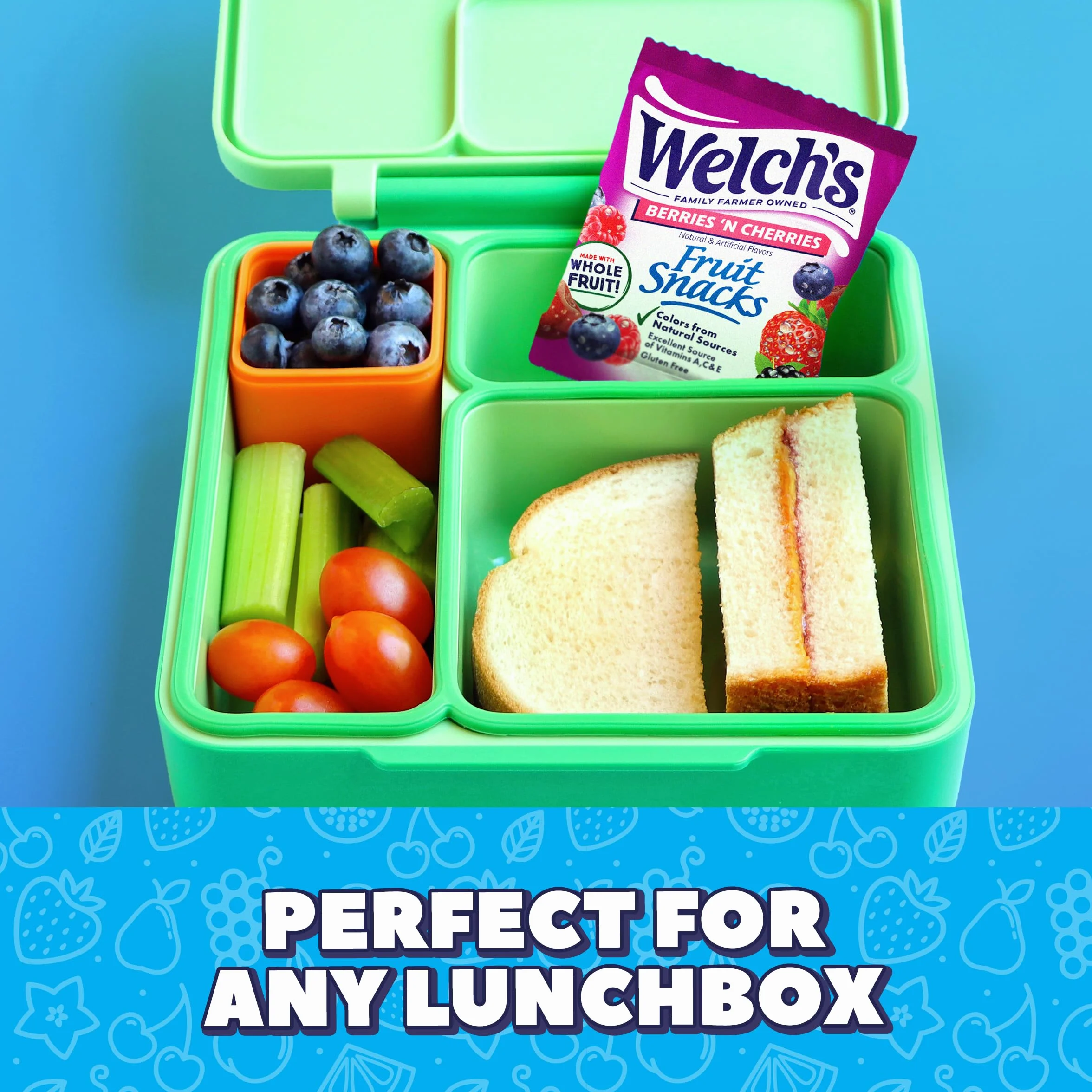 Welch's Fruit Snacks Mixed Fruit & Berries 'N Cherries Bulk Variety Pack, Gluten Free, 0.8 oz Individual Bags (60 Pack)