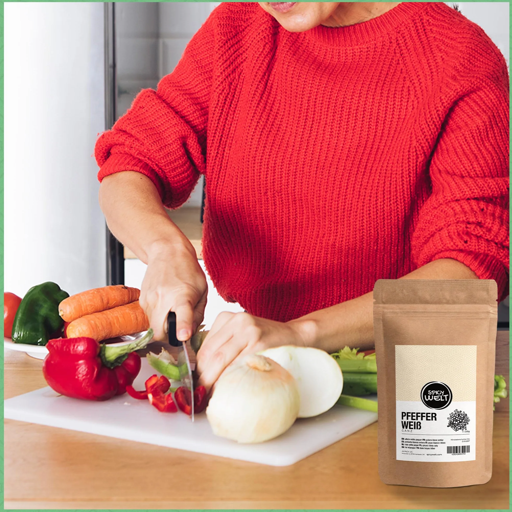 Spicy Welt Pieprz Biały Ziarnisty (100g) – Całe Ziarna do Jasnych Sosów, Żurku, Drobiu, Ryb, Zup & Purée | Łagodny, Ziemisty, Aromatyczny | 100% Naturalny, Bez Dodatków