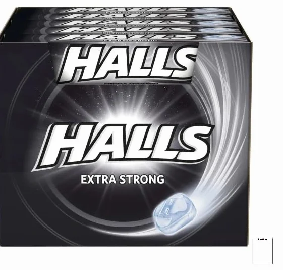 Halls Extra Strong cukierki mentolowe – intensywne odświeżenie, 33,5 g x 20 opakowań + Shipsy Block