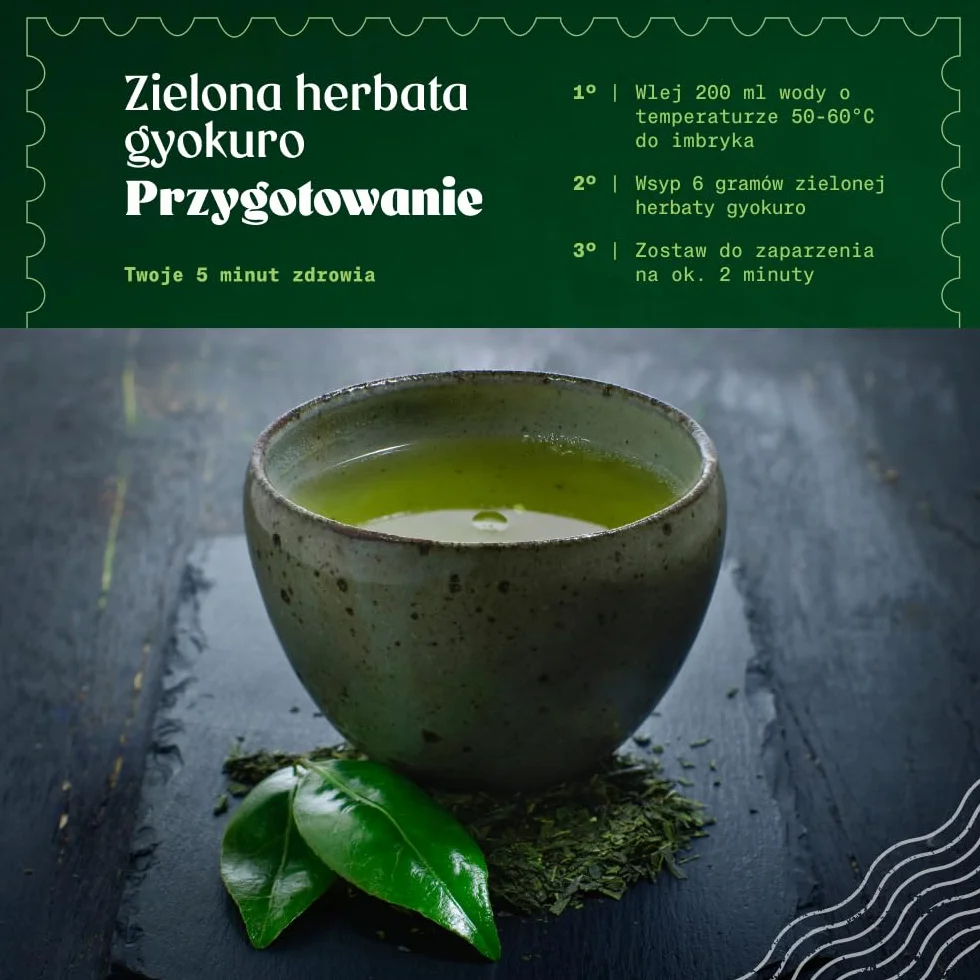 Zielona herbata Gyokuro japońska organiczna 100g Bio naturalna liściasta z pierwszego zbioru
