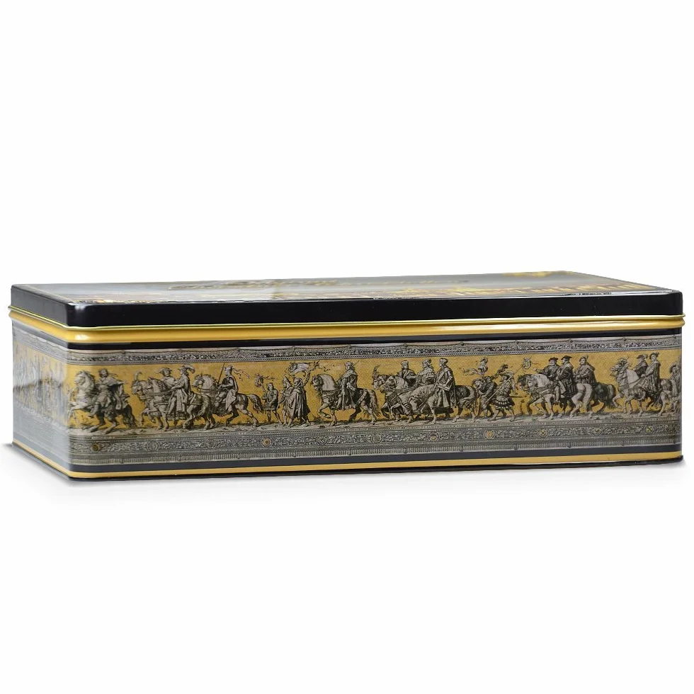 500 g ręcznie wykonany "Original Dresdner Christstollen®" w aluminiowej puszce prezentowej z motywem "Canaletto bei Nacht"