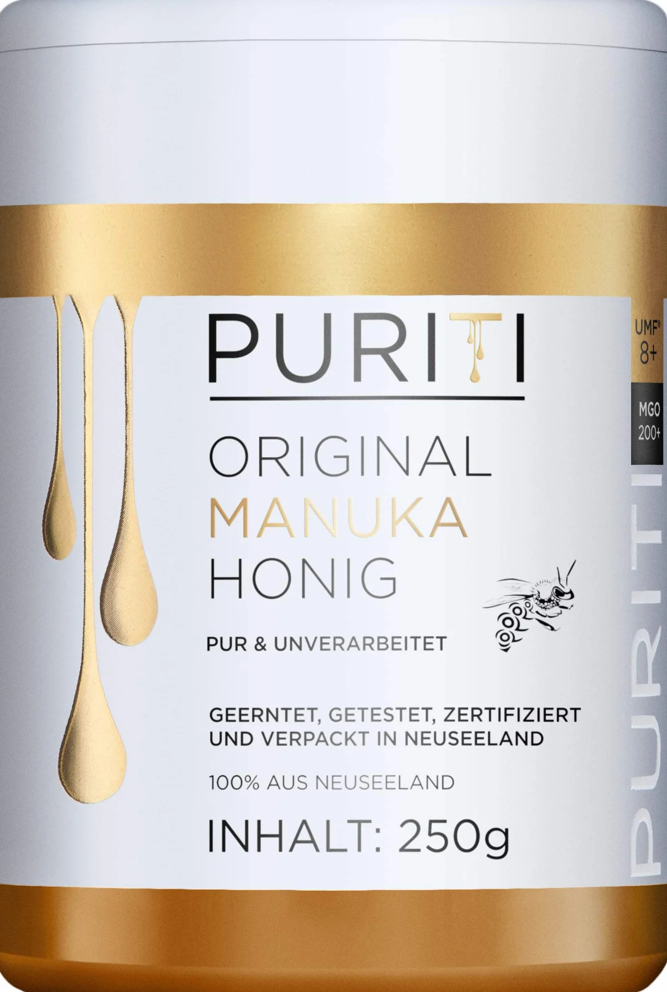 PURITI Miód Manuka MGO 200+ z Nowej Zelandii, 250 g