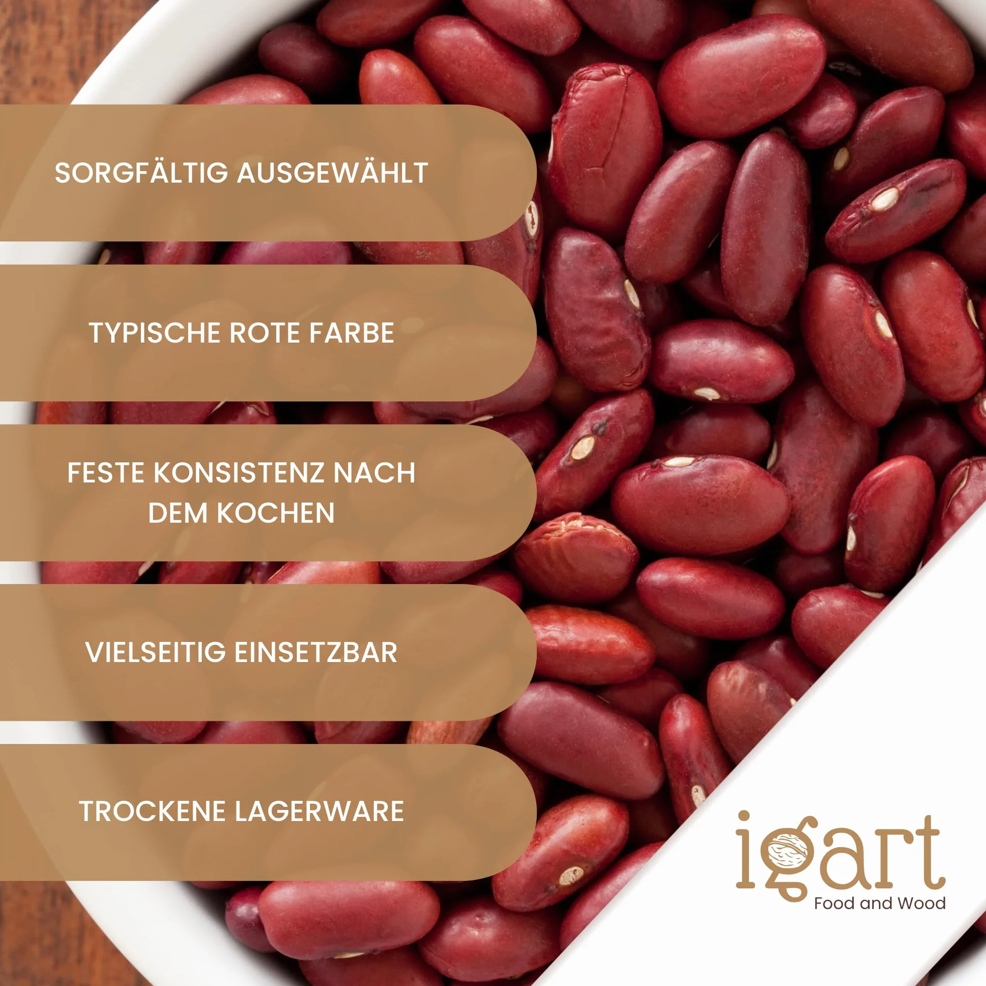Fasola czerwona nerkowa 1 kg, Fasolka kidney, Całe ziarna 1000 g, Nieprzetworzona, Bez dodatków, Idealna do zup, gulaszy, dodatków i sałatek