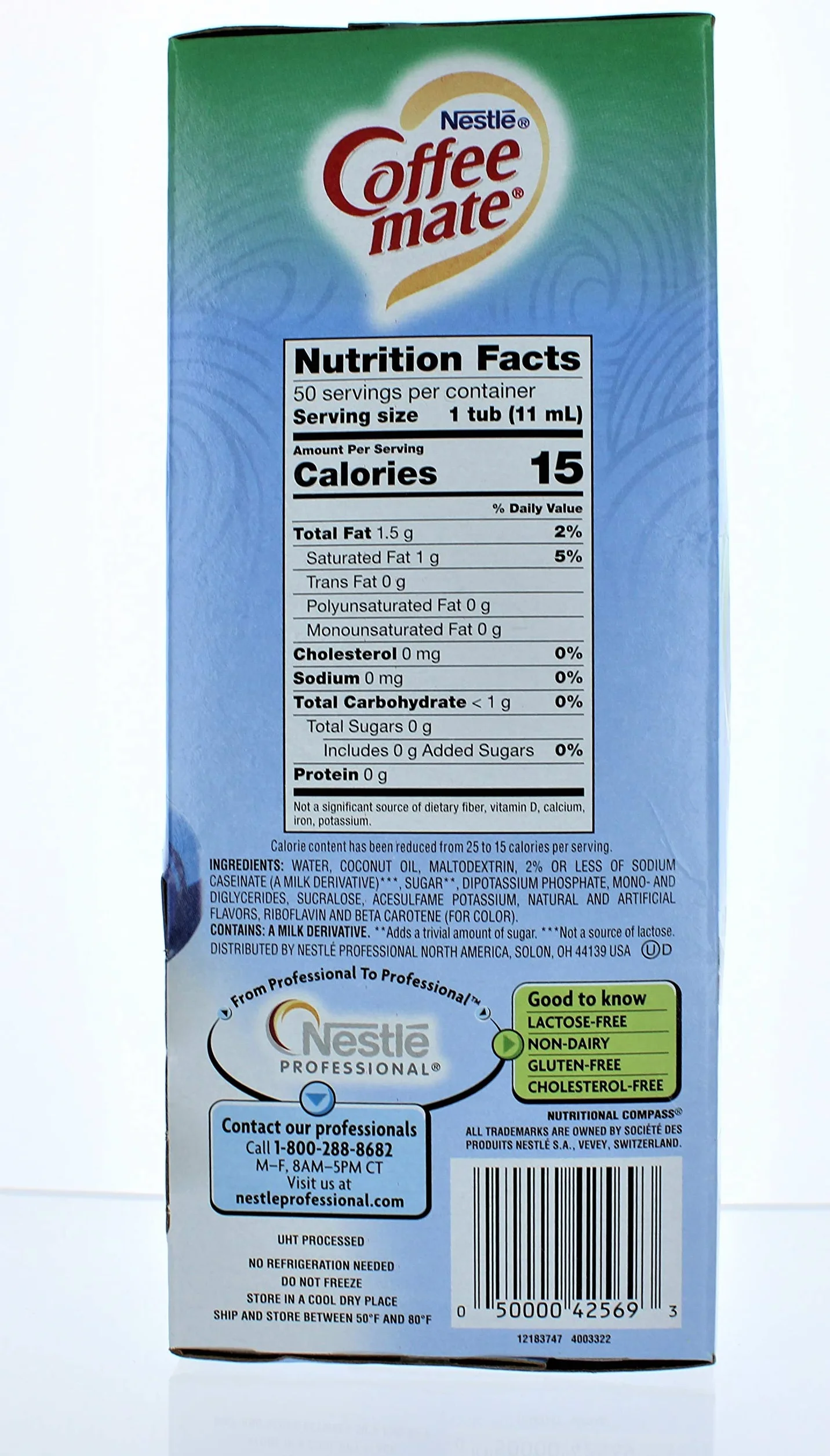 Coffee-mate SF French Vanilla Creamer, .375oz, 50/pudełko