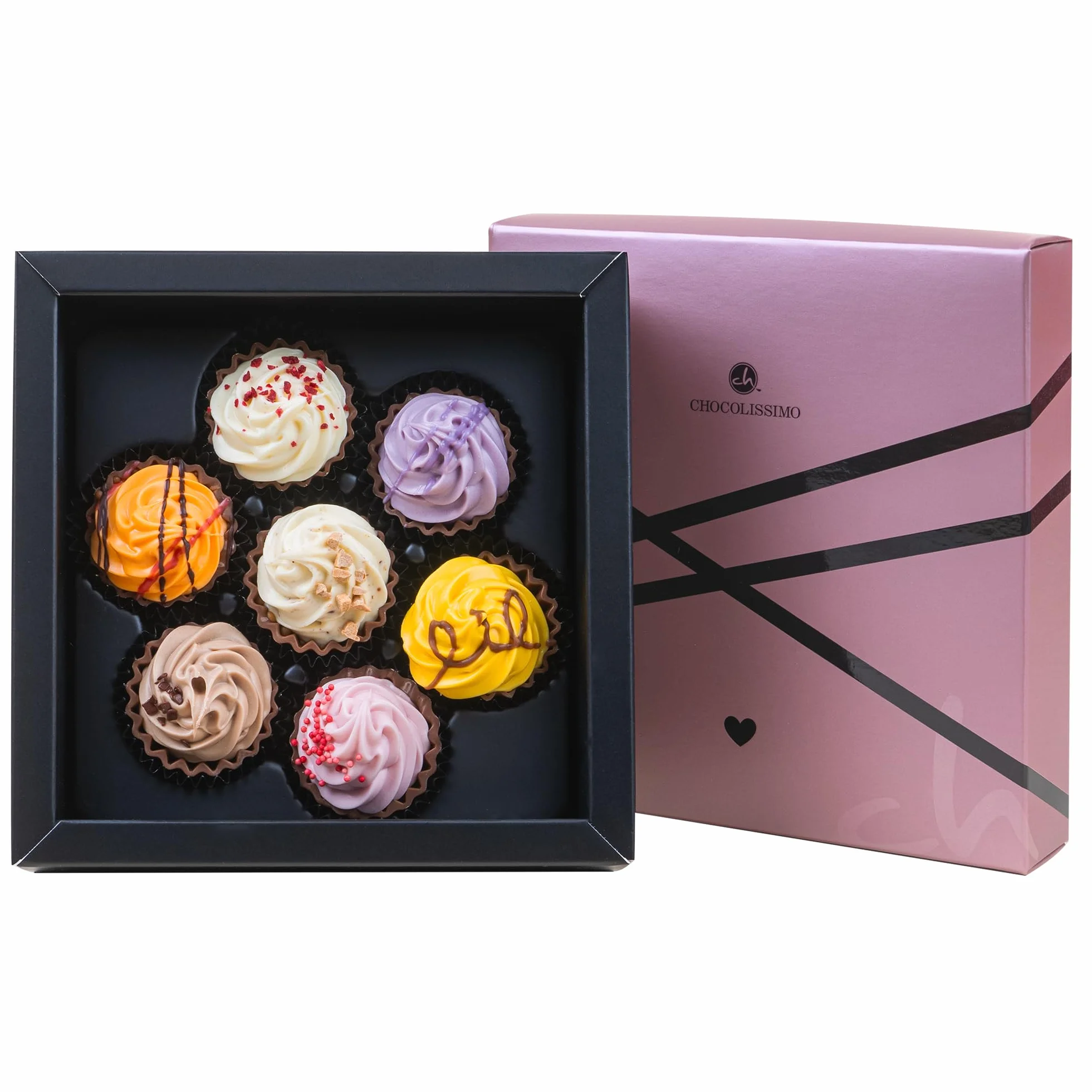 Babeczki czekoladowe Cupcakes 7 x - pralinki | czekolada | impreza | przyjęcie | prezent | dzieci | dla mężczyzn | dla kobiet | do domu | ozdoba | dekoracja | słodycze | pyszne | eleganckie | wesele | urodziny | rocznica | wesele | imieniny | walentynki |